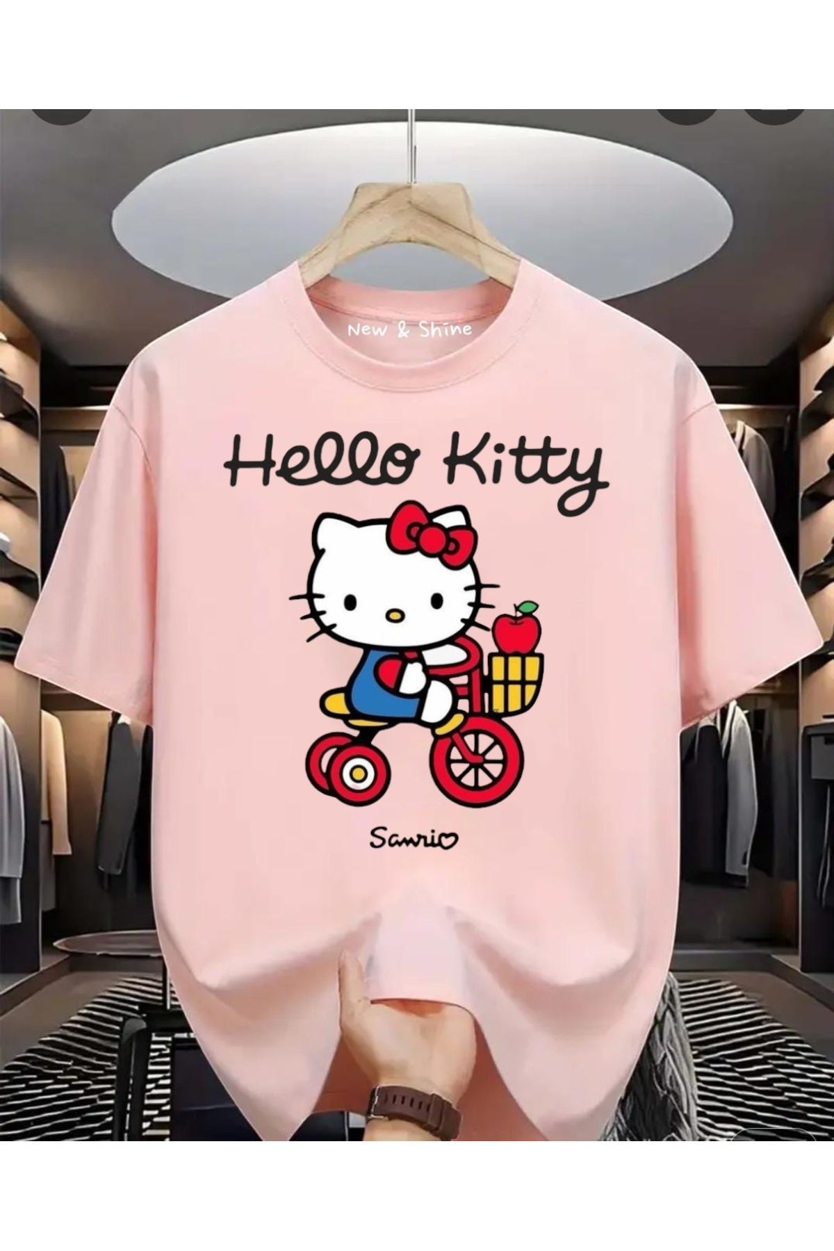 New Shine Hello Kitty Baskılı Oversize T-Shirt