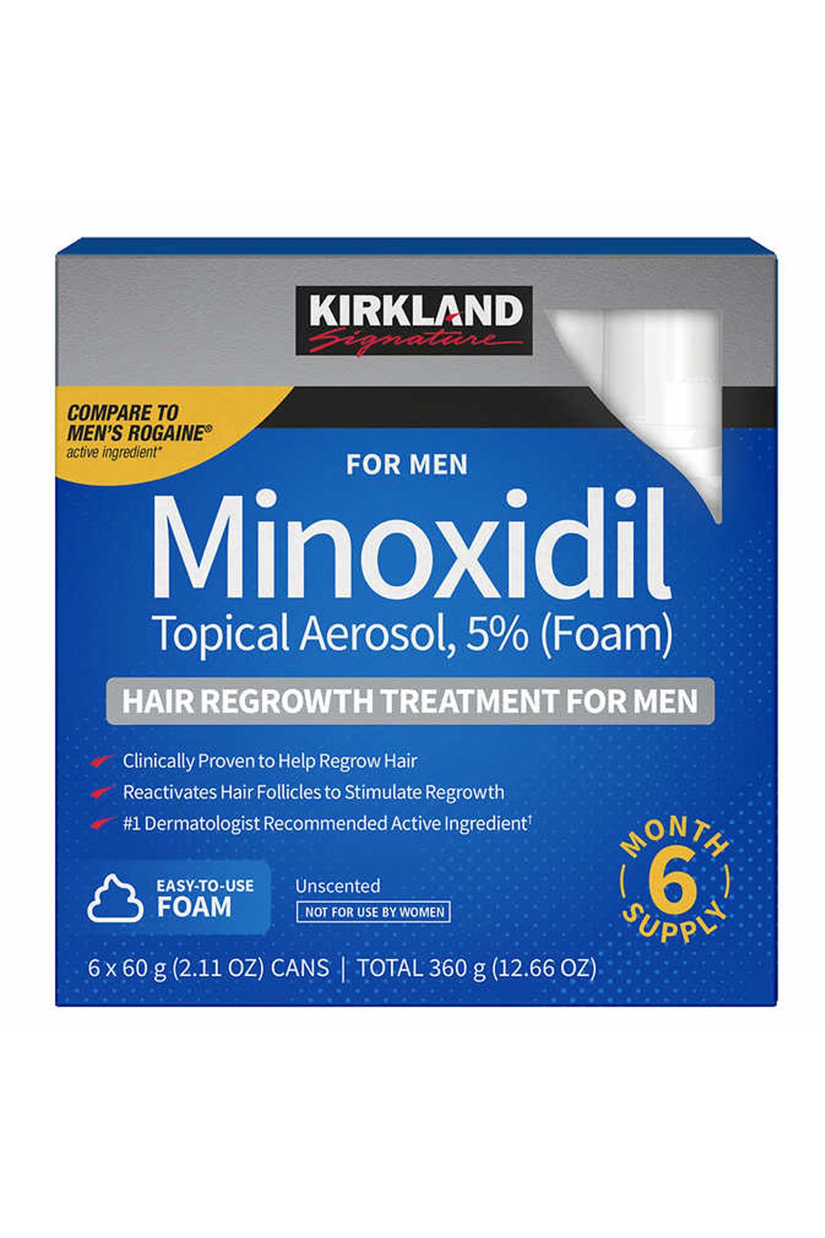 Kirkland Signature Set Spumă Pentru Tratamentul Căderii Părului Cu Minoxidil 5%, 9 X 60 Ml - One Size