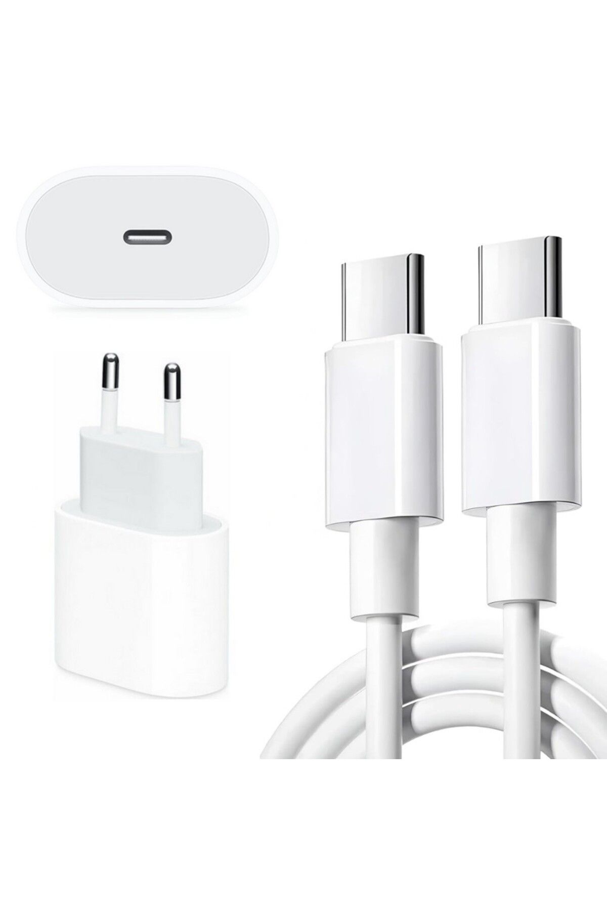BESTOCLASS Apple Uyumlu 20W Şarj Adaptorü Type-C Başlık + Type C to Type C Kablo- Yüksek Kalite - 20W Power Ada