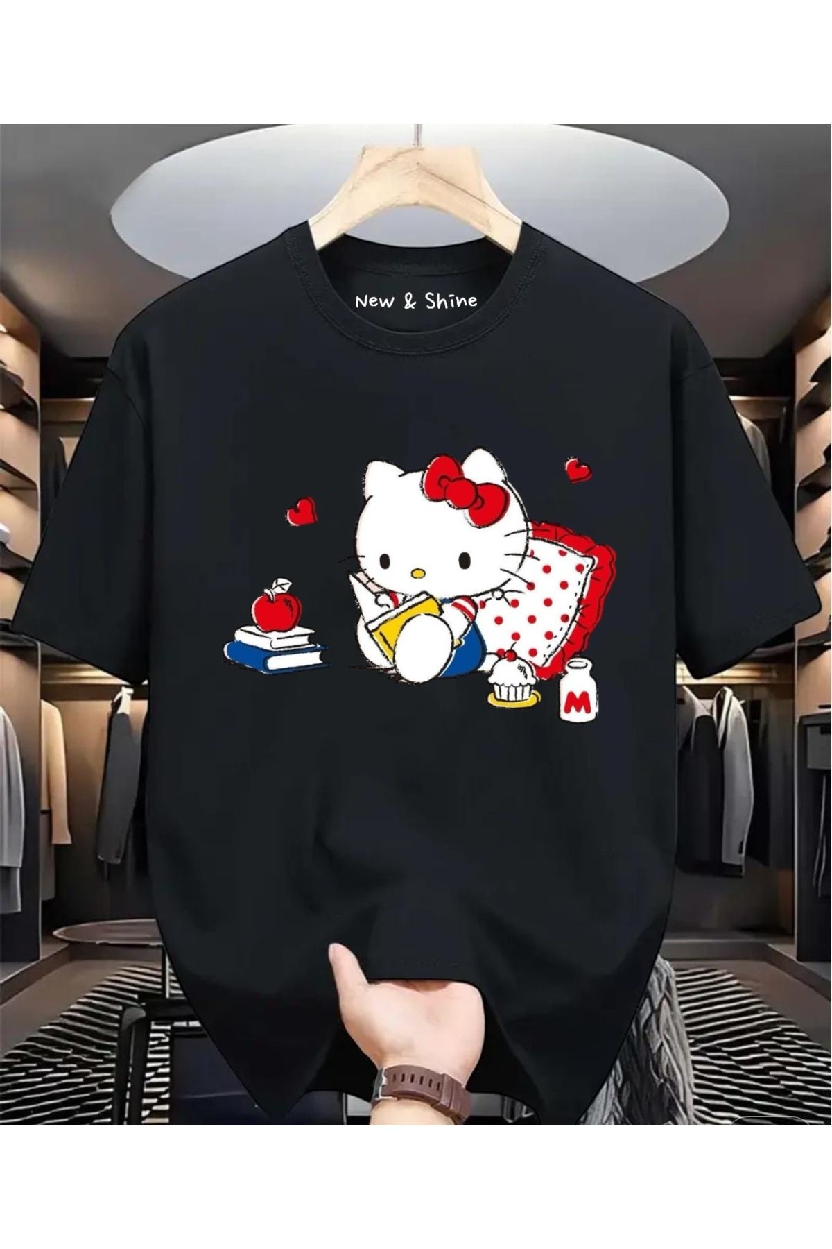 New Shine Hello Kitty Baskılı Oversize T-Shirt
