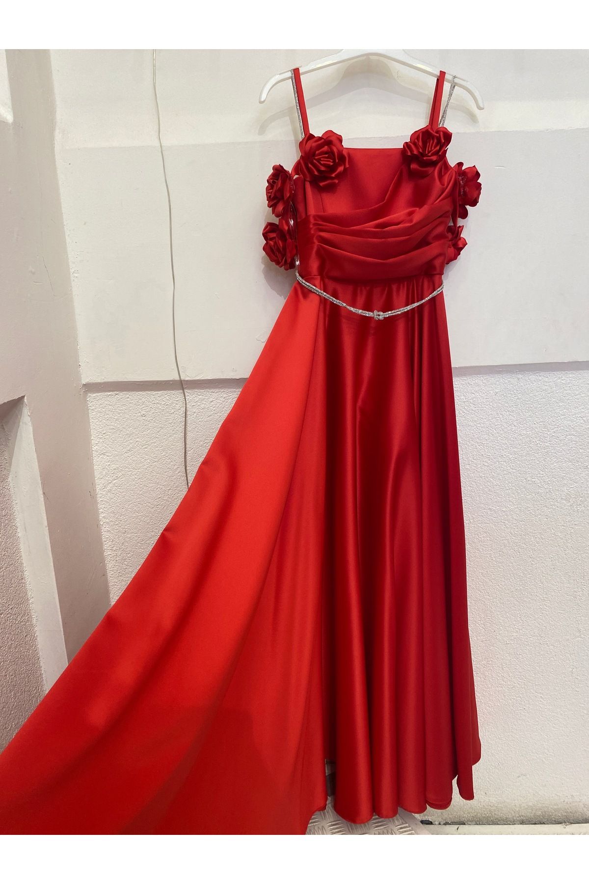 Elif Bebe Saten Rose Elbise