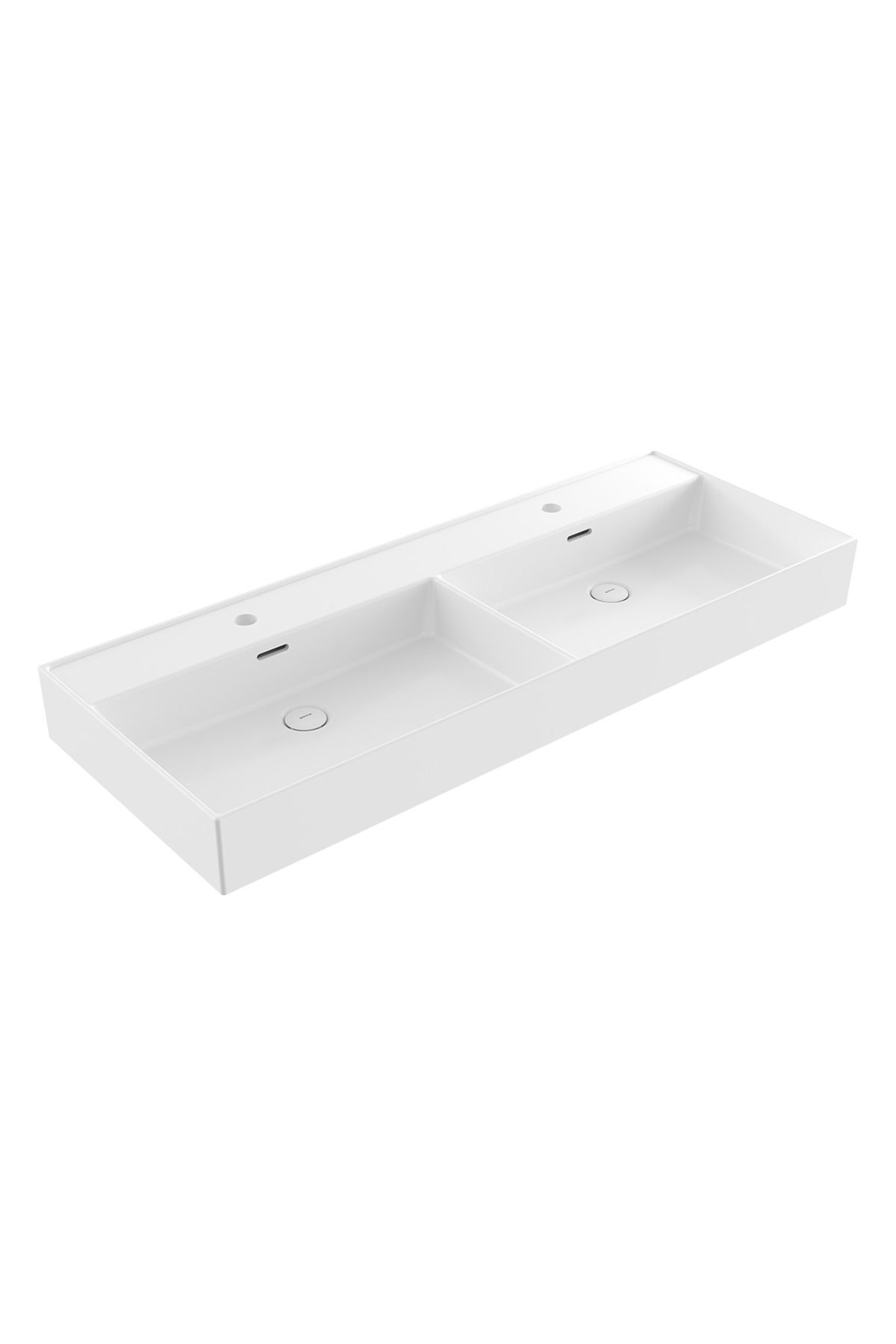 Bocchi Milano Tezgah Üstü Çift Gözlü Lavabo 120 Cm Beyaz 1393-001-0132