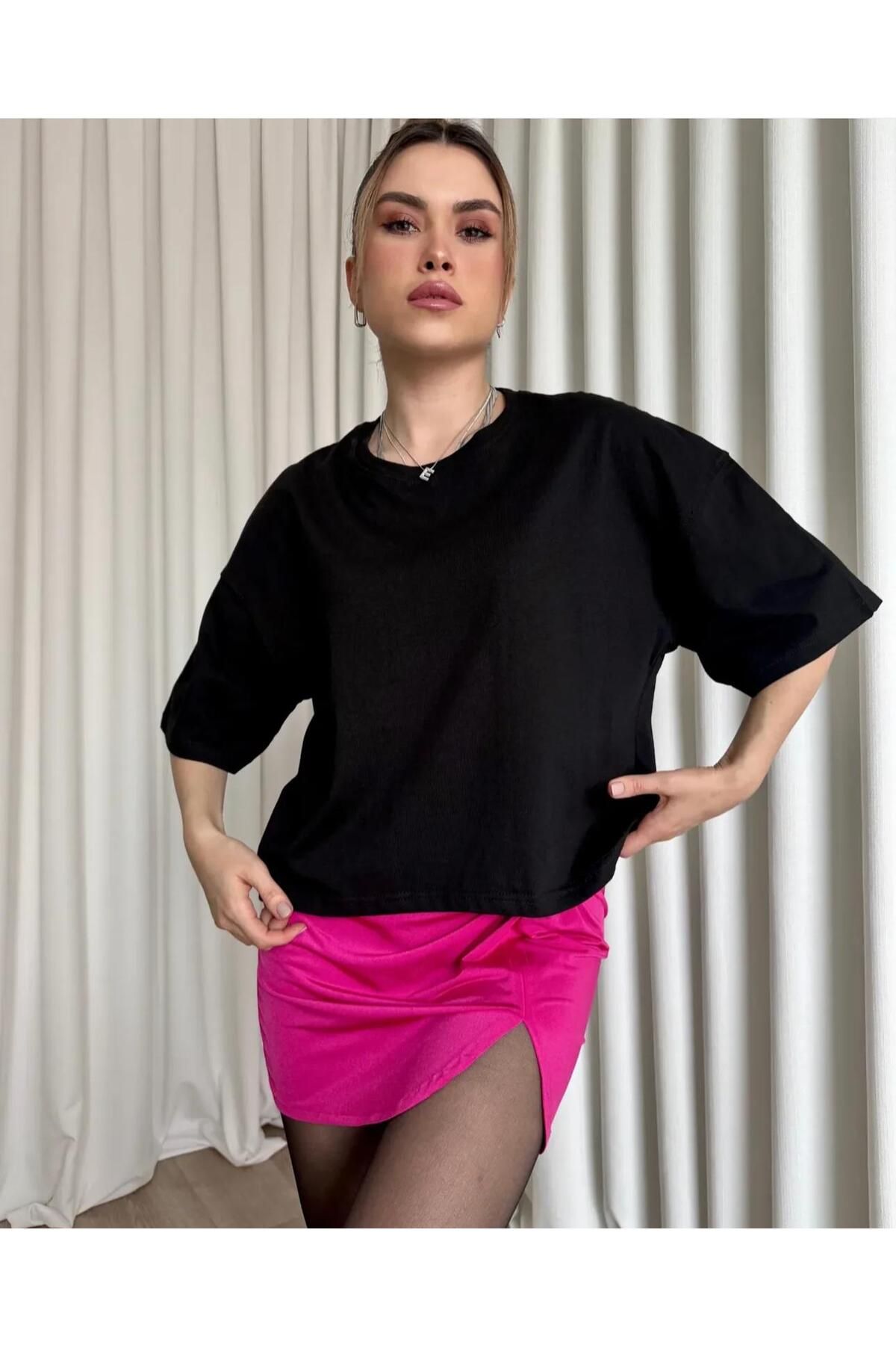 RENK RENK OUTLET YC84 DÜZ KISA TSHIRT