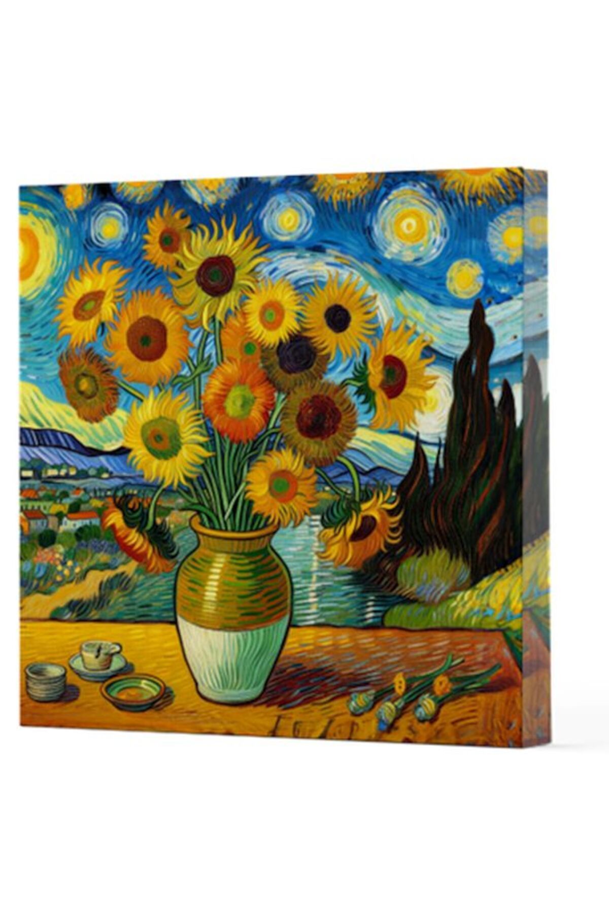 Destek Yayınları Van Gogh 10 Ayçiçekleri Çizgisiz Yan Boyamalı Defter