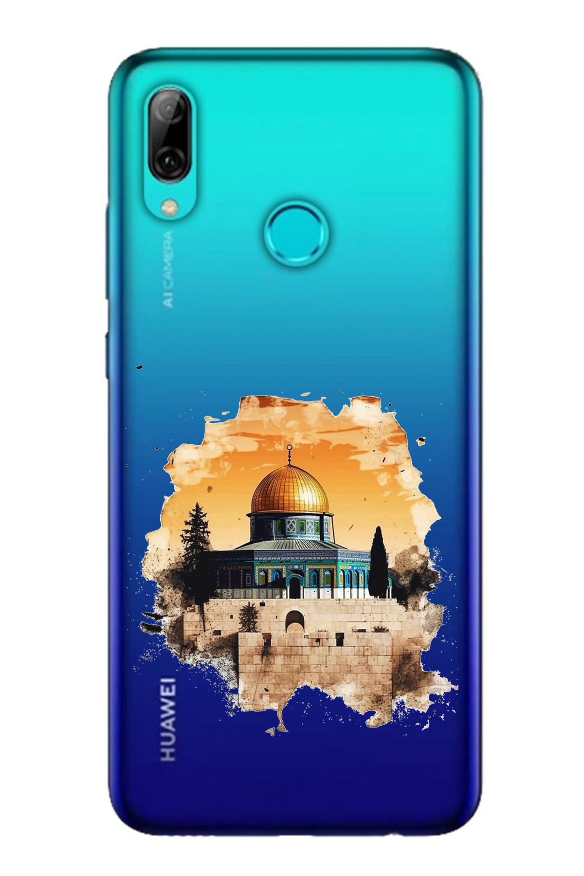 TechTree Huawei P Smart 2019 Uyumlu Mescid-i Aksa Tasarımlı Şeffaf Silikon Kılıf