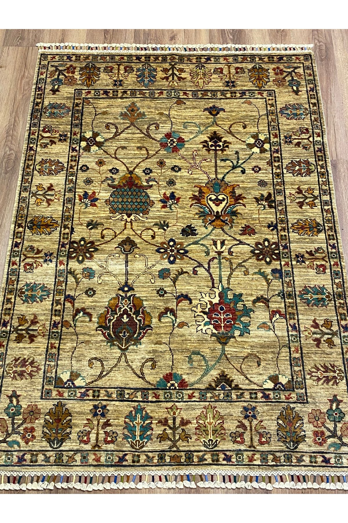 fethiyehalıkilim El Dokuma Afgan Sultani Halısı –%100 Yün %100 El Dokuma Naturel Dekoratif Halı El İşi Özgün Tasarım