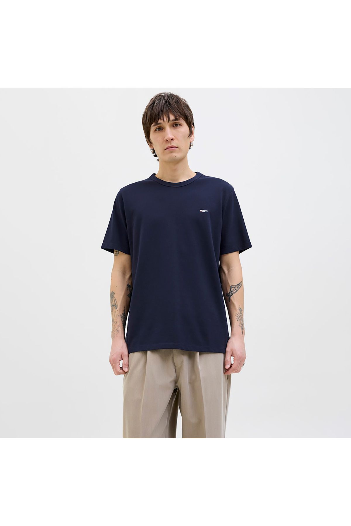 Jack & Jones Blualves Erkek Lacivert Tişört (12276801-MBE)