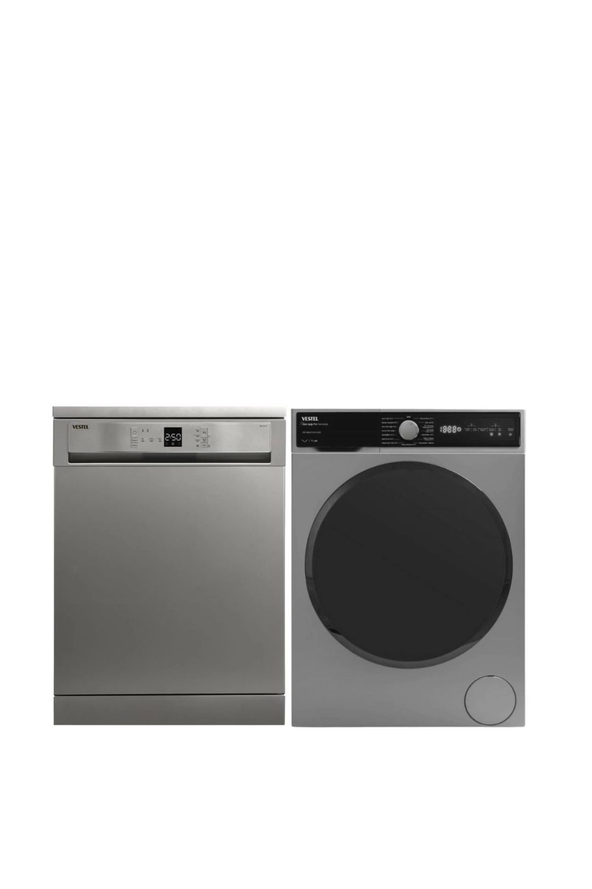 Vestel 2'li Inoks Beyaz Eşya Seti (CMI 108242 G ÇAMAŞIR BM 3121 G BULAŞIK)