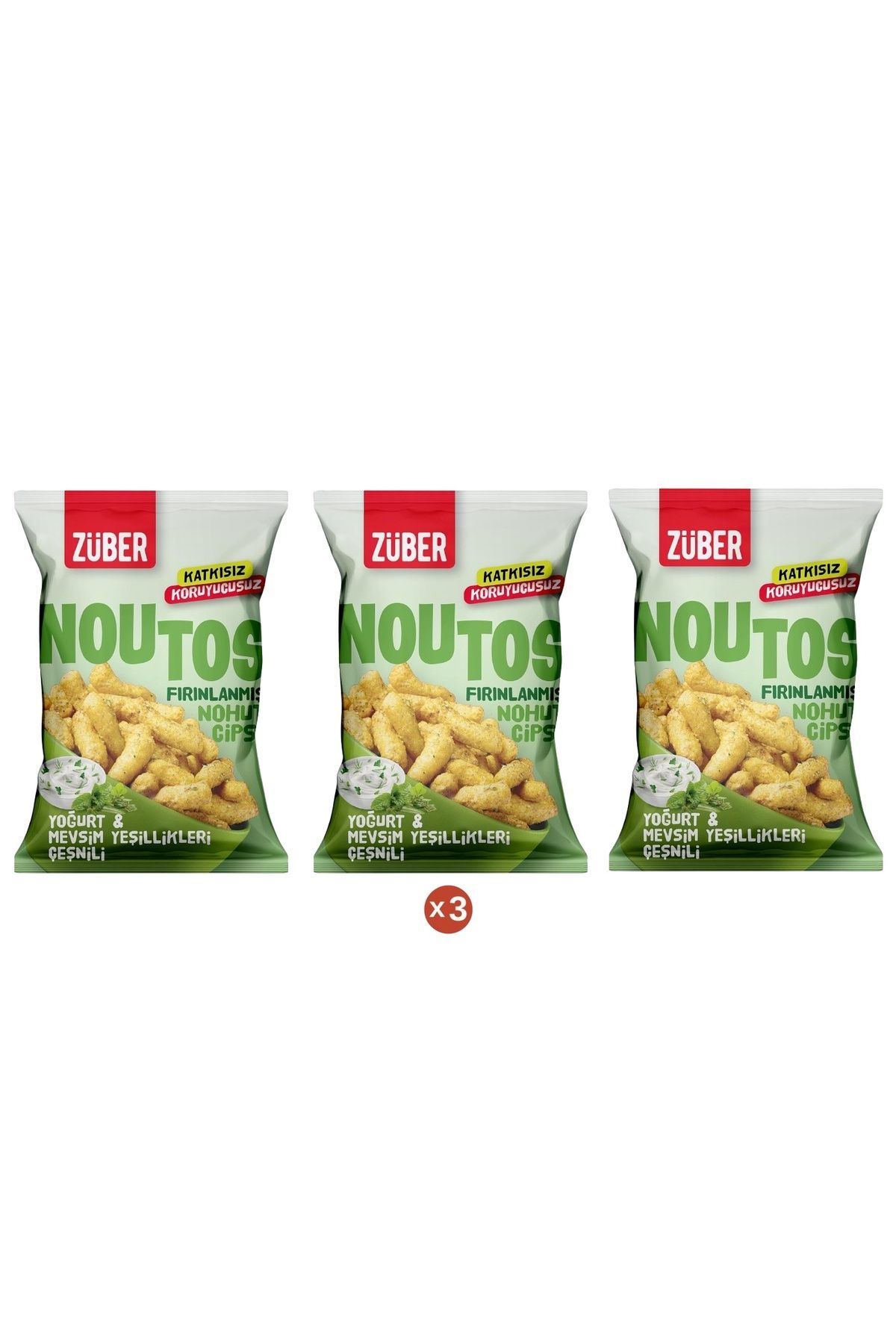 Züber Noutos Nohut Cipsi Yoğurt ve Mevsim Yeşillikleri Çeşnili 55gr (3 ADET)