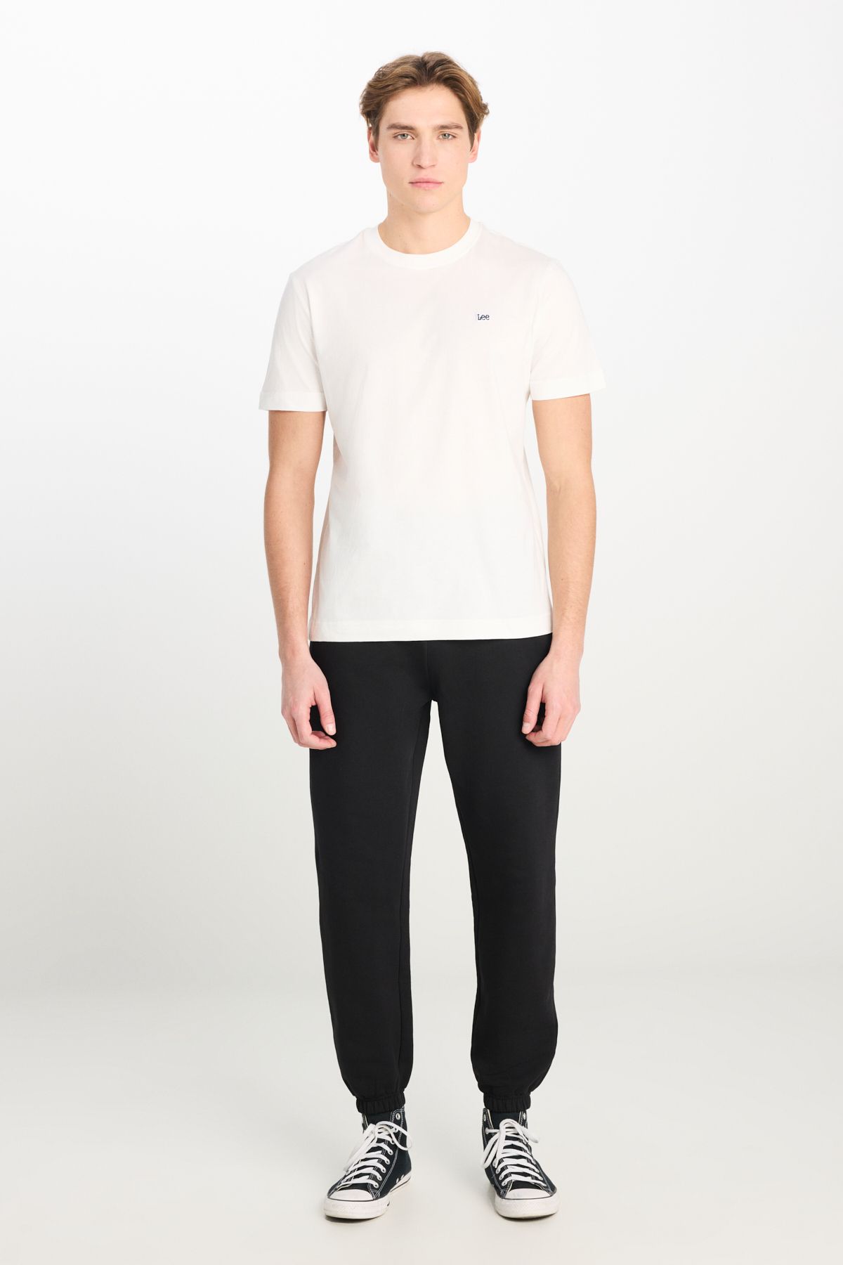 Lee %100 Pamuk Regular Fit Normal Kesim Ribanalı Paça Siyah Jogger Pantolon