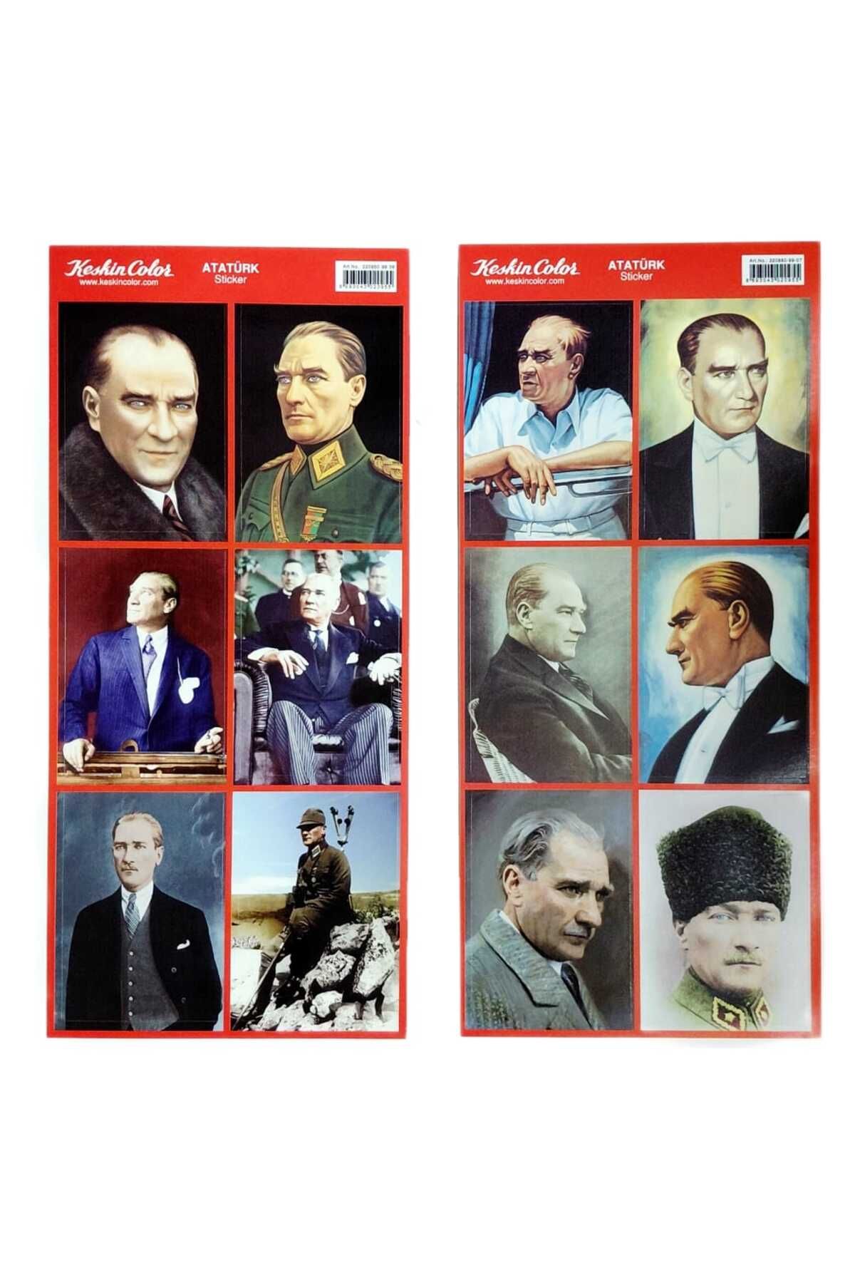Keskin Colors ATATÜRK STİCKER ÖĞRENCİLER İÇİN KAĞIT ATATÜRK ETİKETİ 48 ADET 5x7 cm