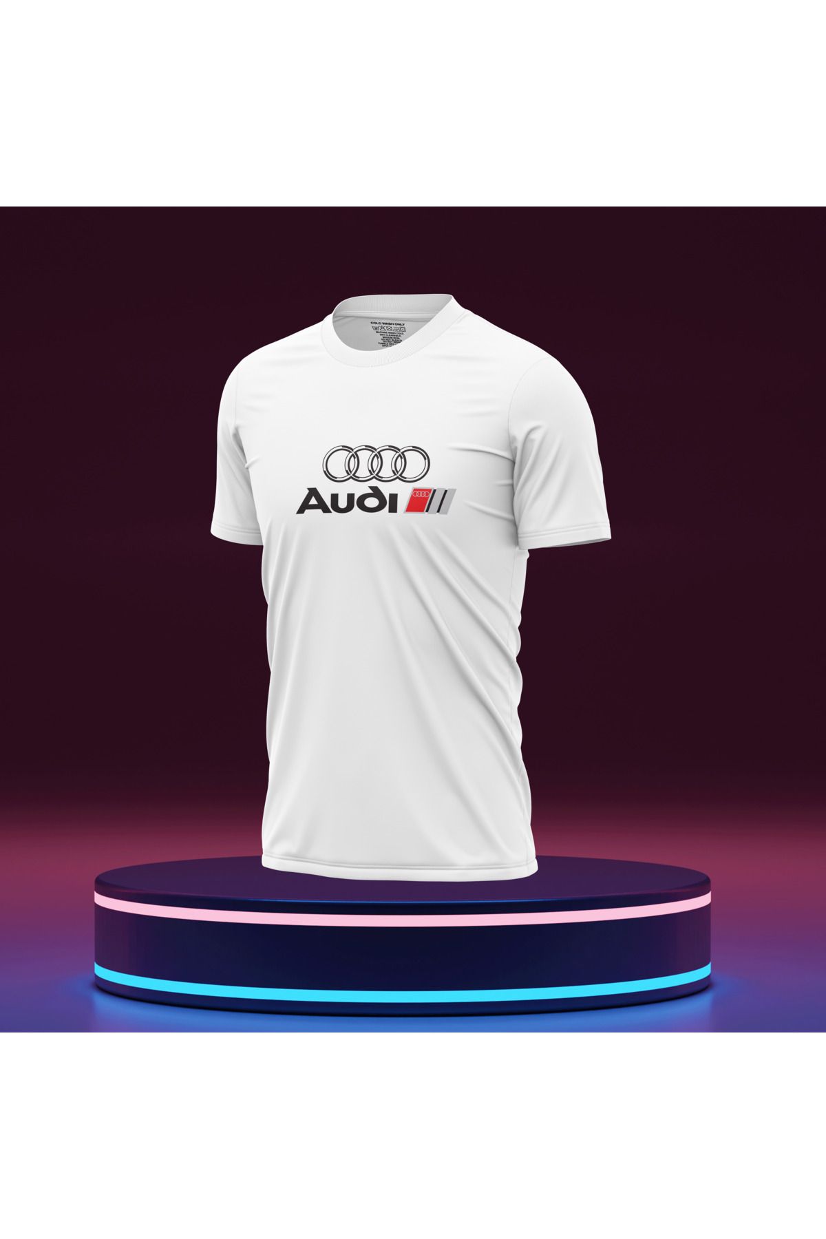 Bulvar Lee Erkek Sıfır Yaka Audi Baskılı Yazlık T-Shirt
