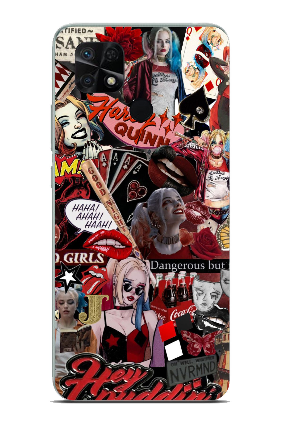 TechTree Redmi 10C - POCO C40 Uyumlu Harley Quinn Şeffaf Silikon Kılıf