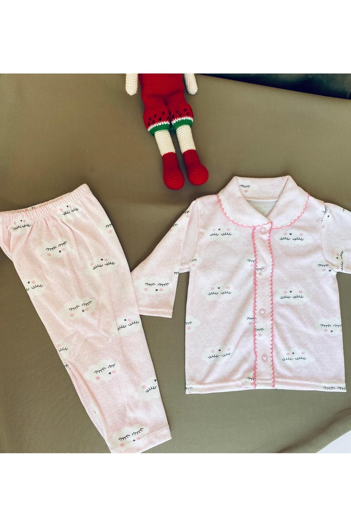 ARAF WEAR Bebek Yenidogan Çocuk Kiz Erkek Pamuklu Oyali Pijama Takımı Hediyelik 2'li