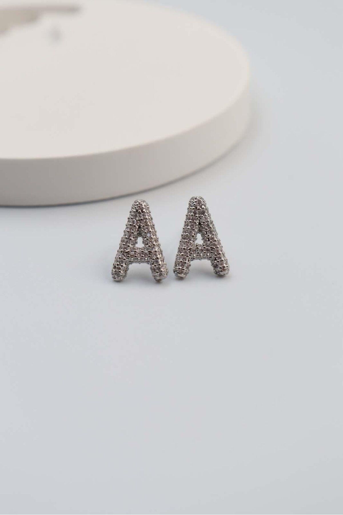 BY CANSU ACCESSORİES Silver Harf Küpe