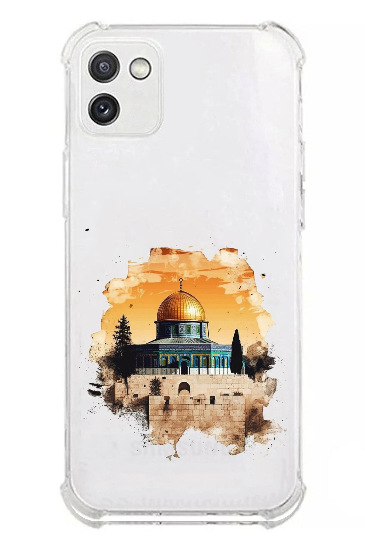 TechTree Galaxy A03 Uyumlu Mescid-i Aksa Tasarımlı Şeffaf Silikon Kılıf