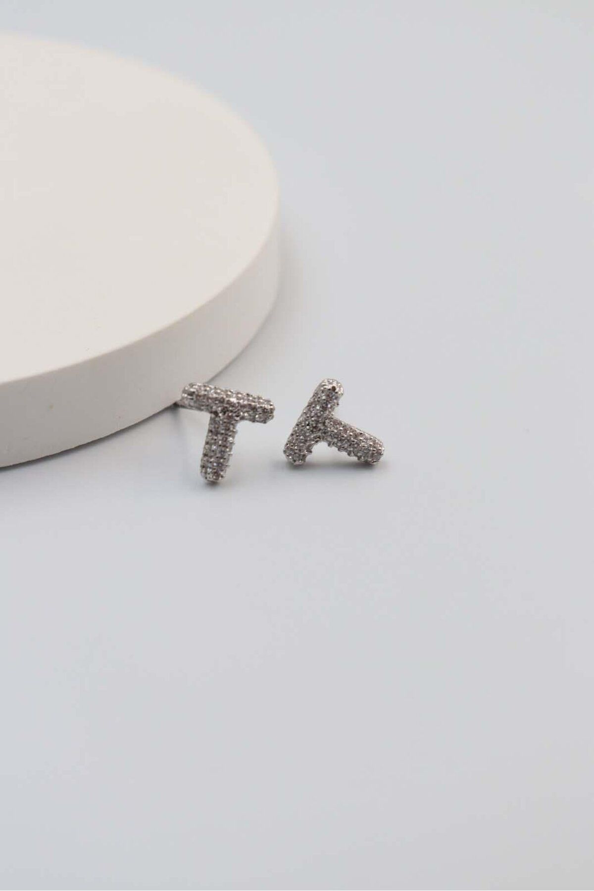 BY CANSU ACCESSORİES Silver Harf Küpe