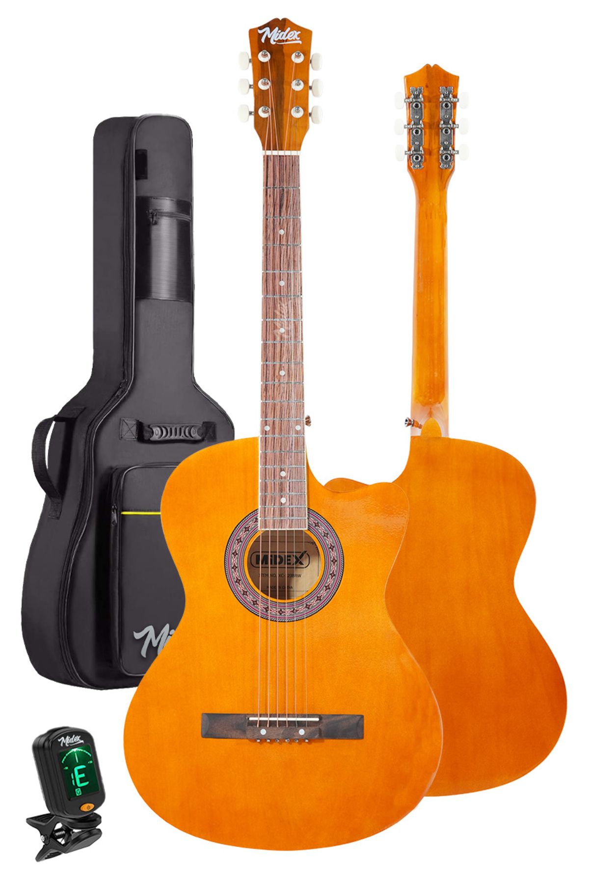 XC-120BRW Kaliteli Akustik Gitar Gül Klavye Sap Ayarlı 4/4 Full Set - 3