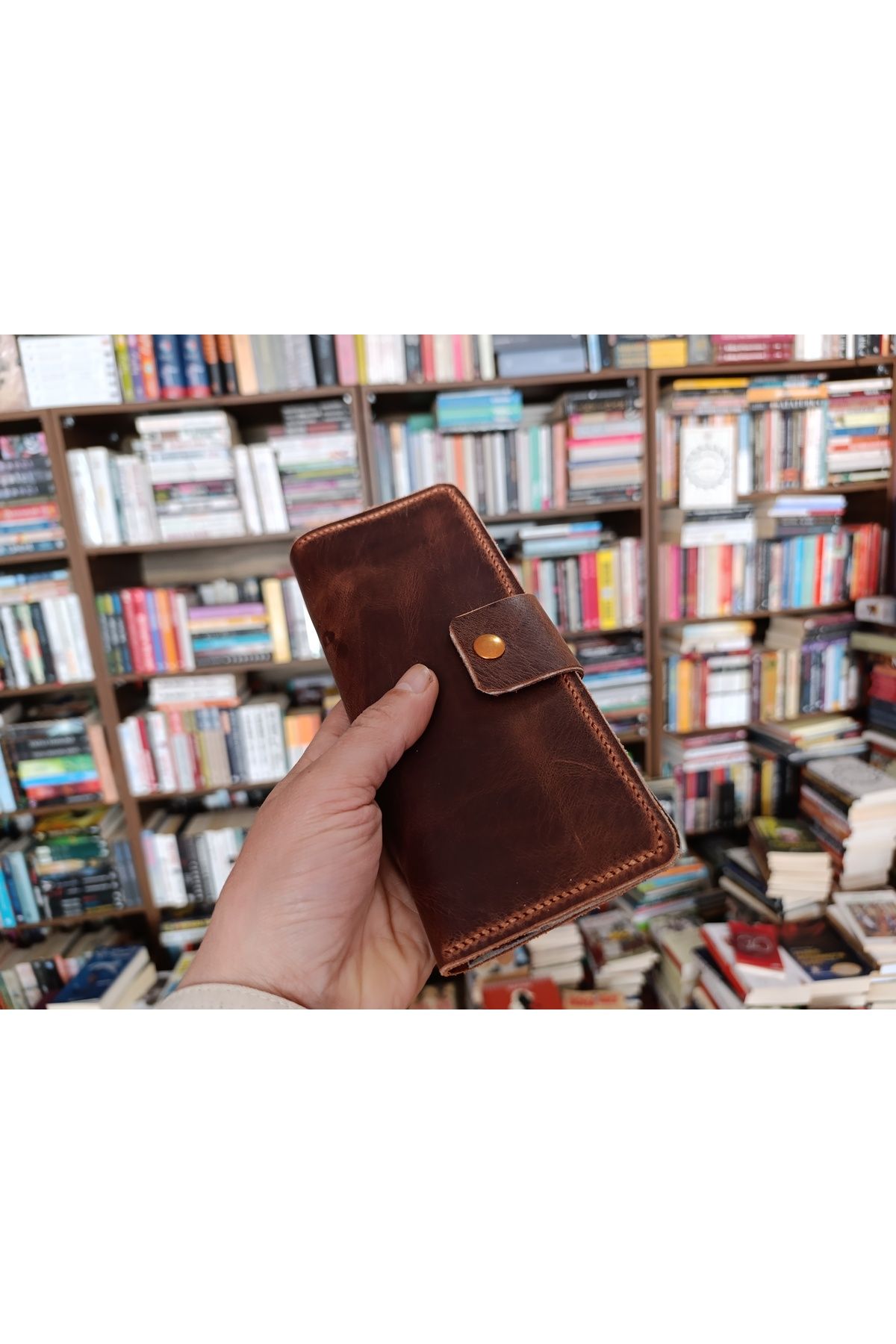 Mahfuz Kesimden Dikime Tamamen El Emeği Gerçek Deri Cüzdan 12 Kart 2 Banknot Alanı (19.4cm*8,5cm) PLN1