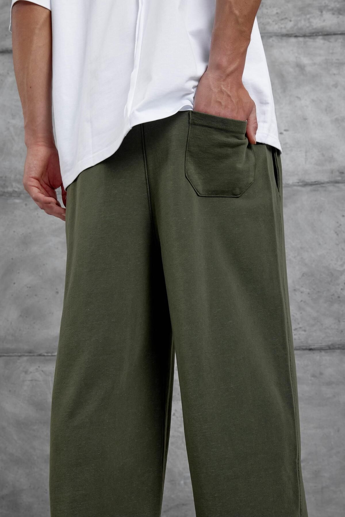 NOMARC-Khaki Washed Basic Baggy Tracksuit 5