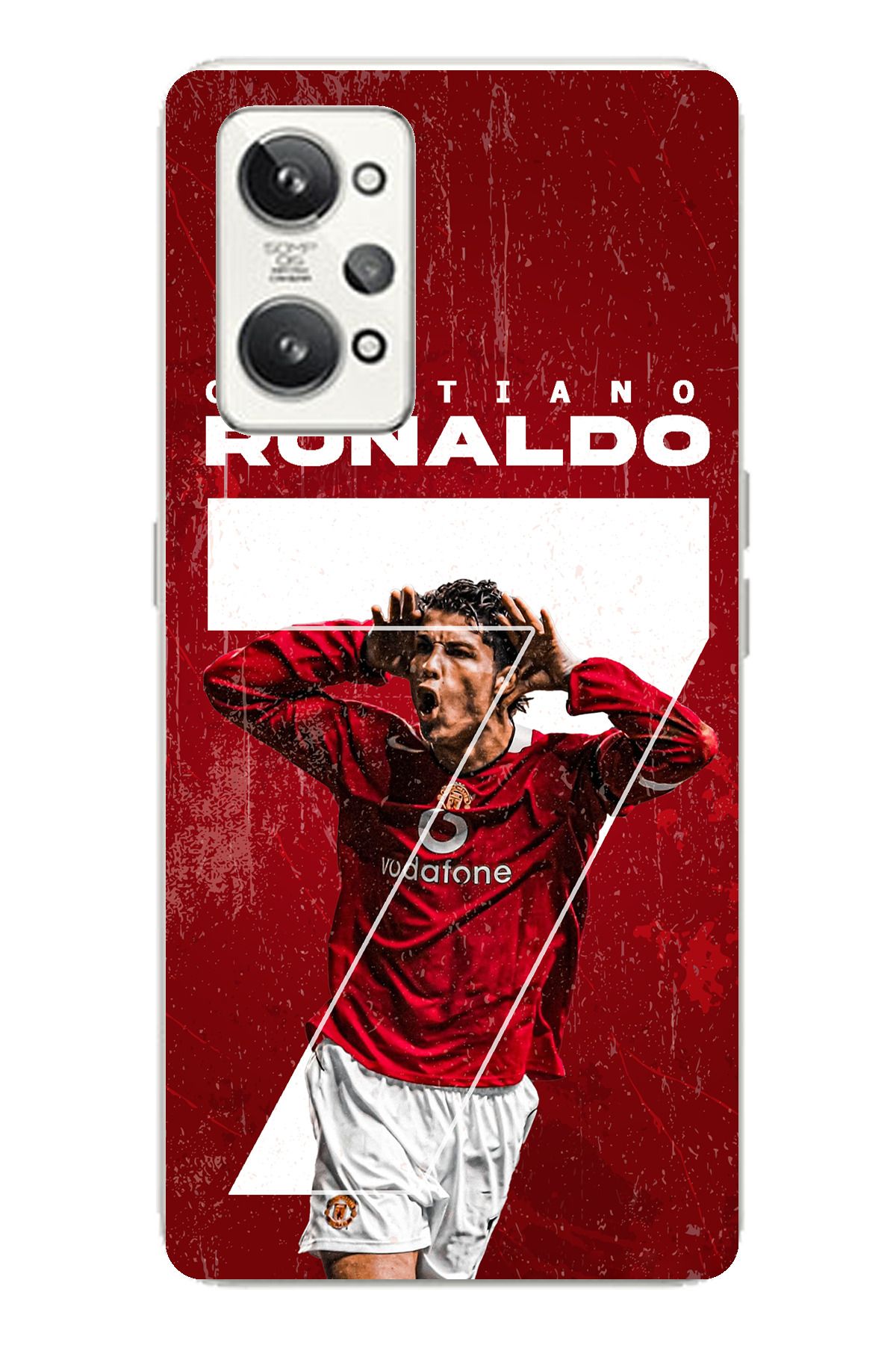 TechTree Realme GT2 Pro Uyumlu Ronaldo 7 Tasarımlı Şeffaf Silikon Kılıf