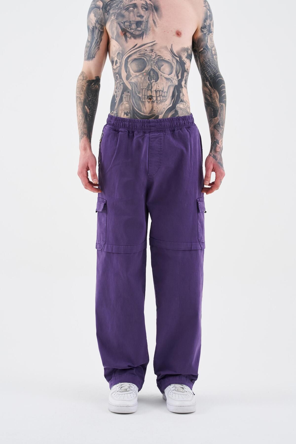 Machinist Erkek Denim Kargo Pantolon NEW PURPLE