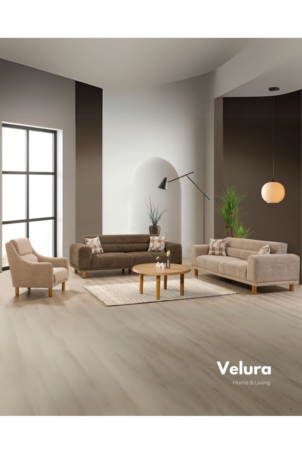 Velura Home & Living Begonya Koltuk Takımı & Sırt Mekanizmalı Kanepe (3+3+1)