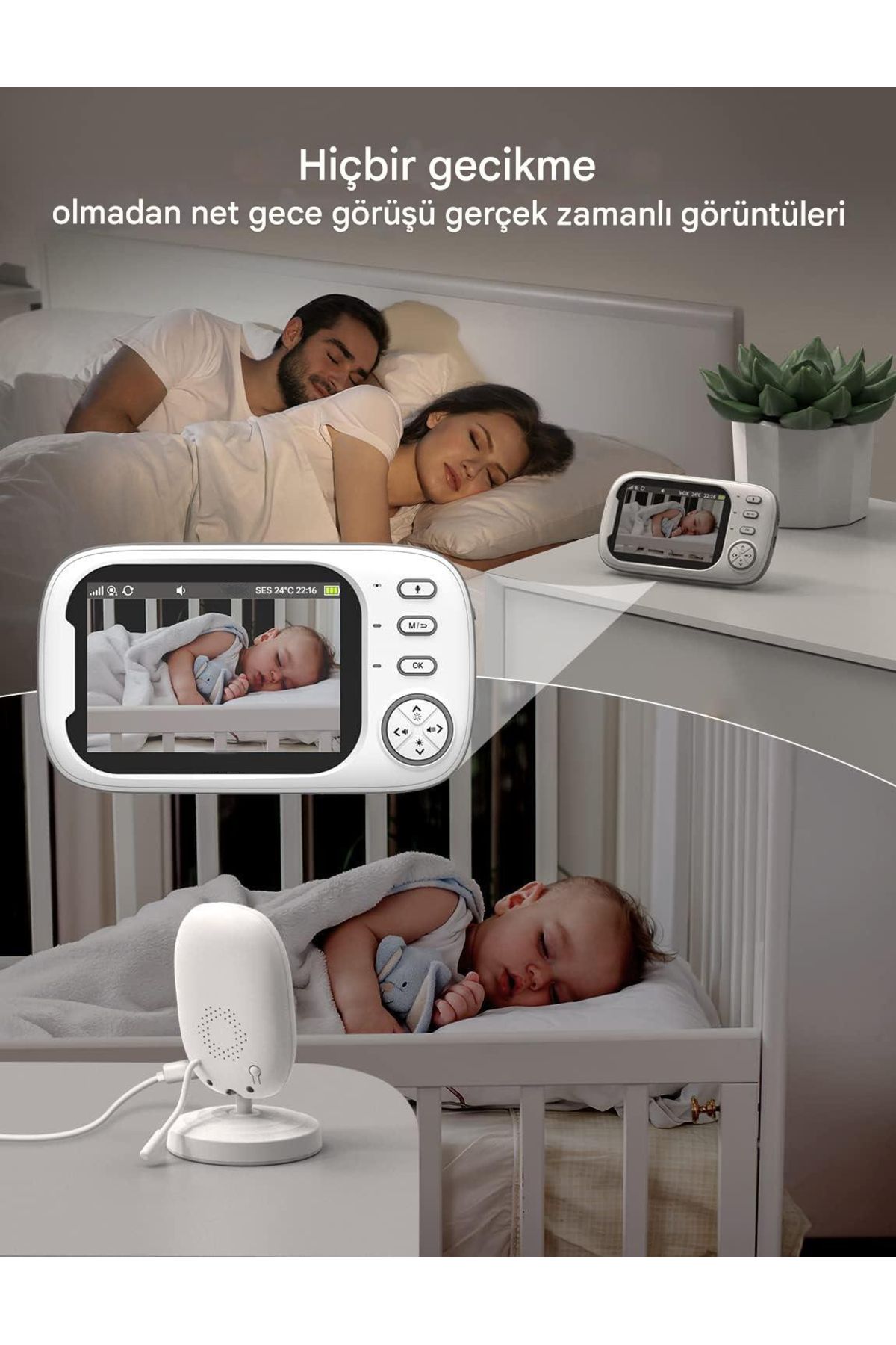 nextbuy Monitörlü Smart Ip Full Hd Akıllı Bebek Kamerası Monitörü Telsiz Güvenlik Çocuk Kamerası ABM-600