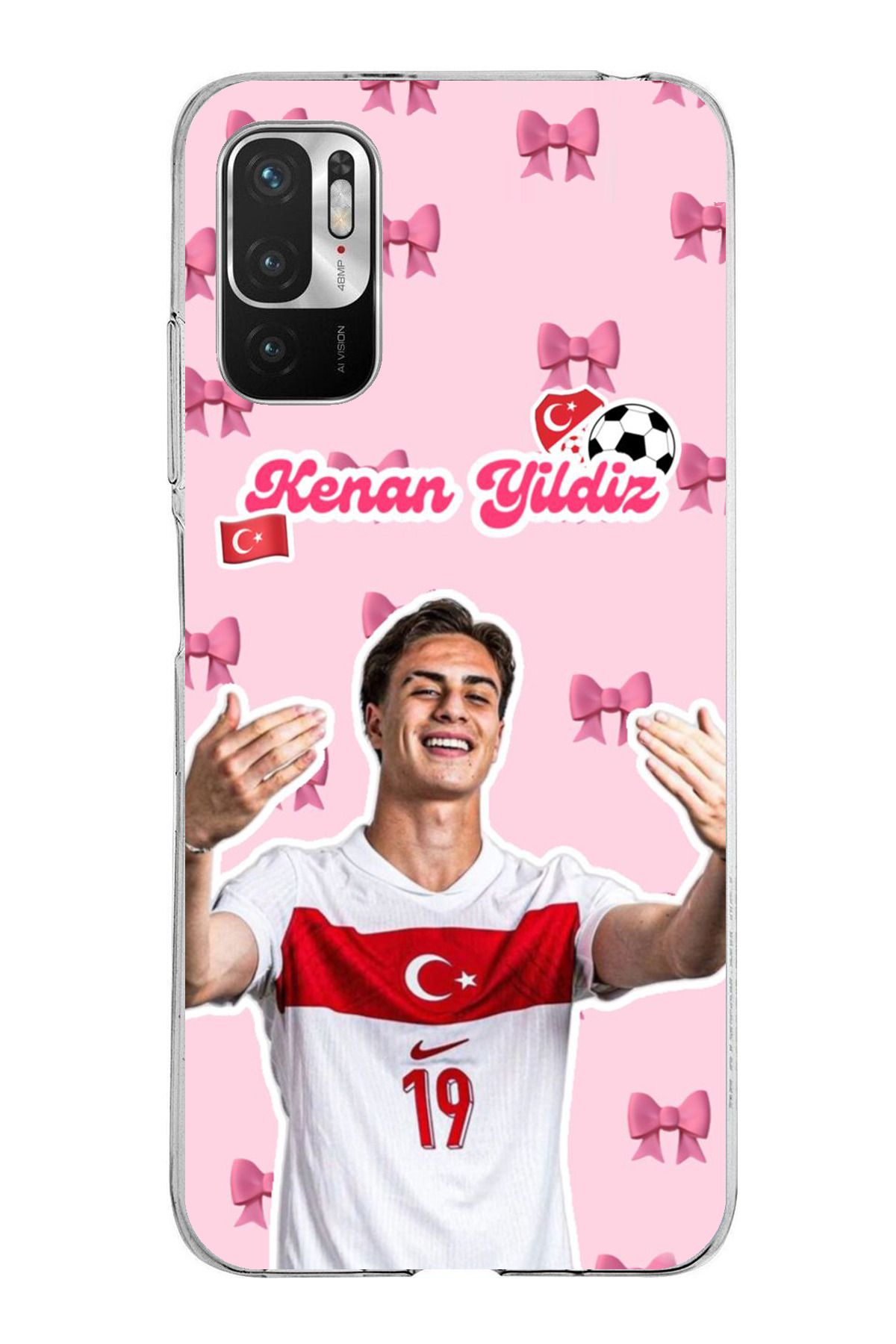 TechTree Redmi Note 10 5G Uyumlu Kenan Yıldız Kurdele Şeffaf Silikon Kılıf