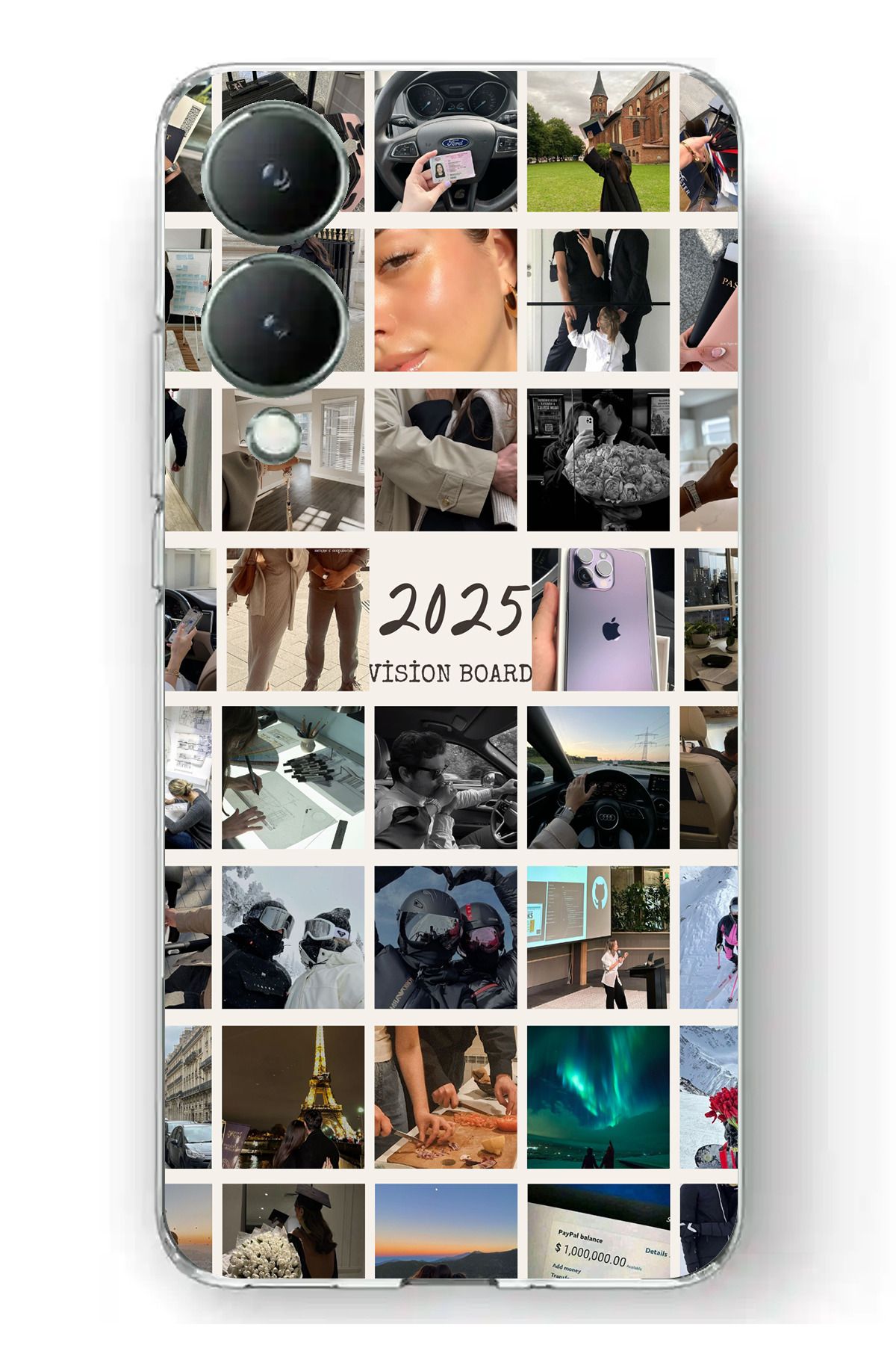 TechTree Vivo Y17S Uyumlu 2025 Vision Board Hayal Panosu Tasarımlı Şeffaf Silikon Kılıf