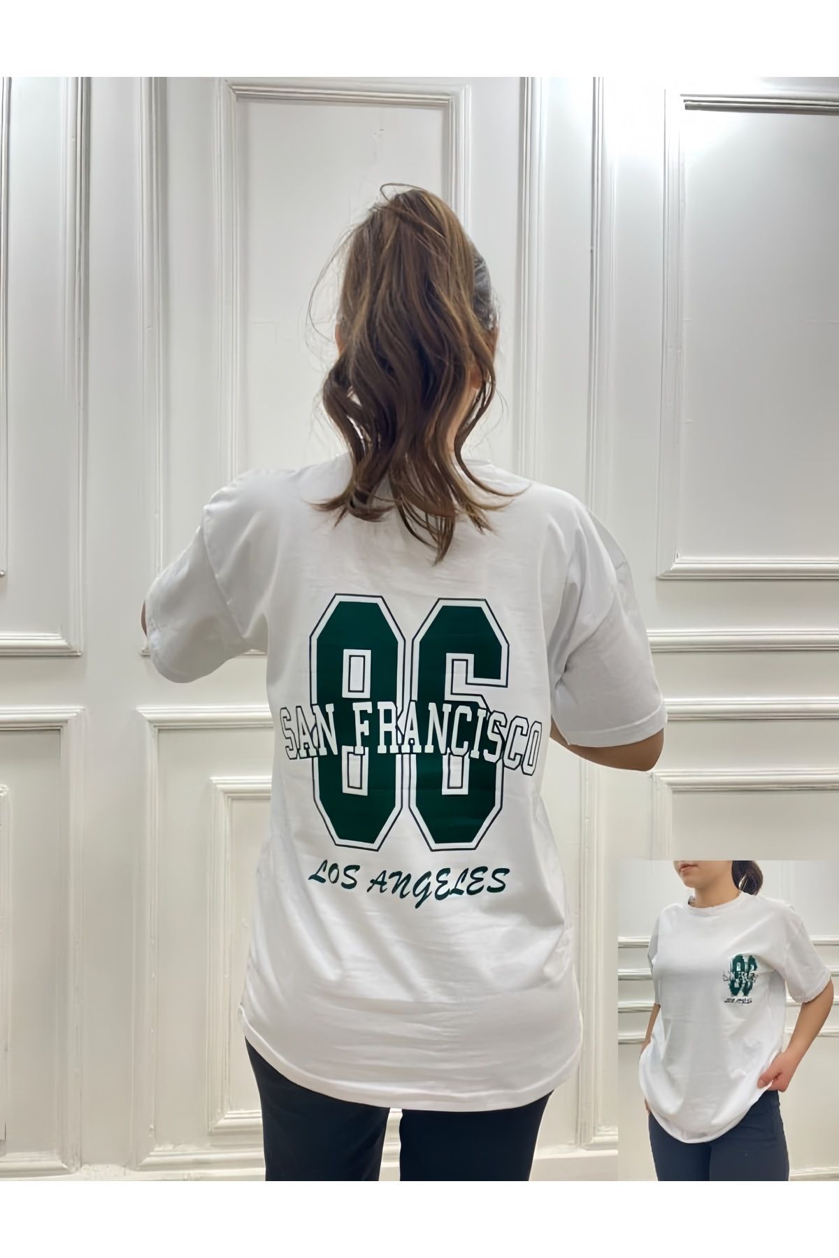 Teodora Demaria Unisex Los Angeles Sırt Baskılı Oversize T-Shirt