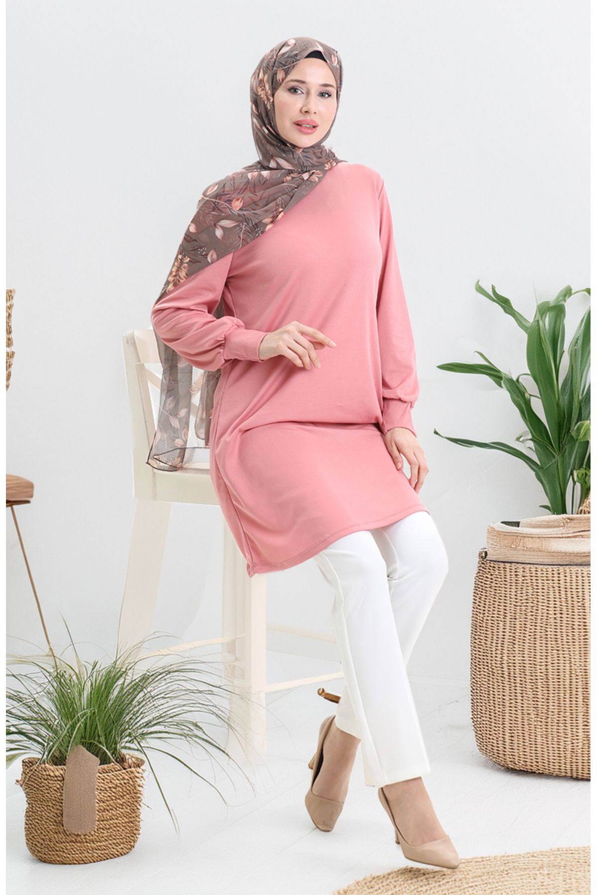 sefamerve-Basic Tunic 1120-03 Dusty Rose 2
