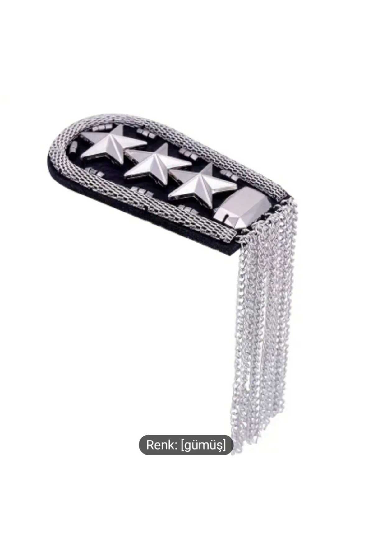 kho military design 7.5X4 cm Military Fashion Omuz Apolet (Metalik Renk) 1 Adet