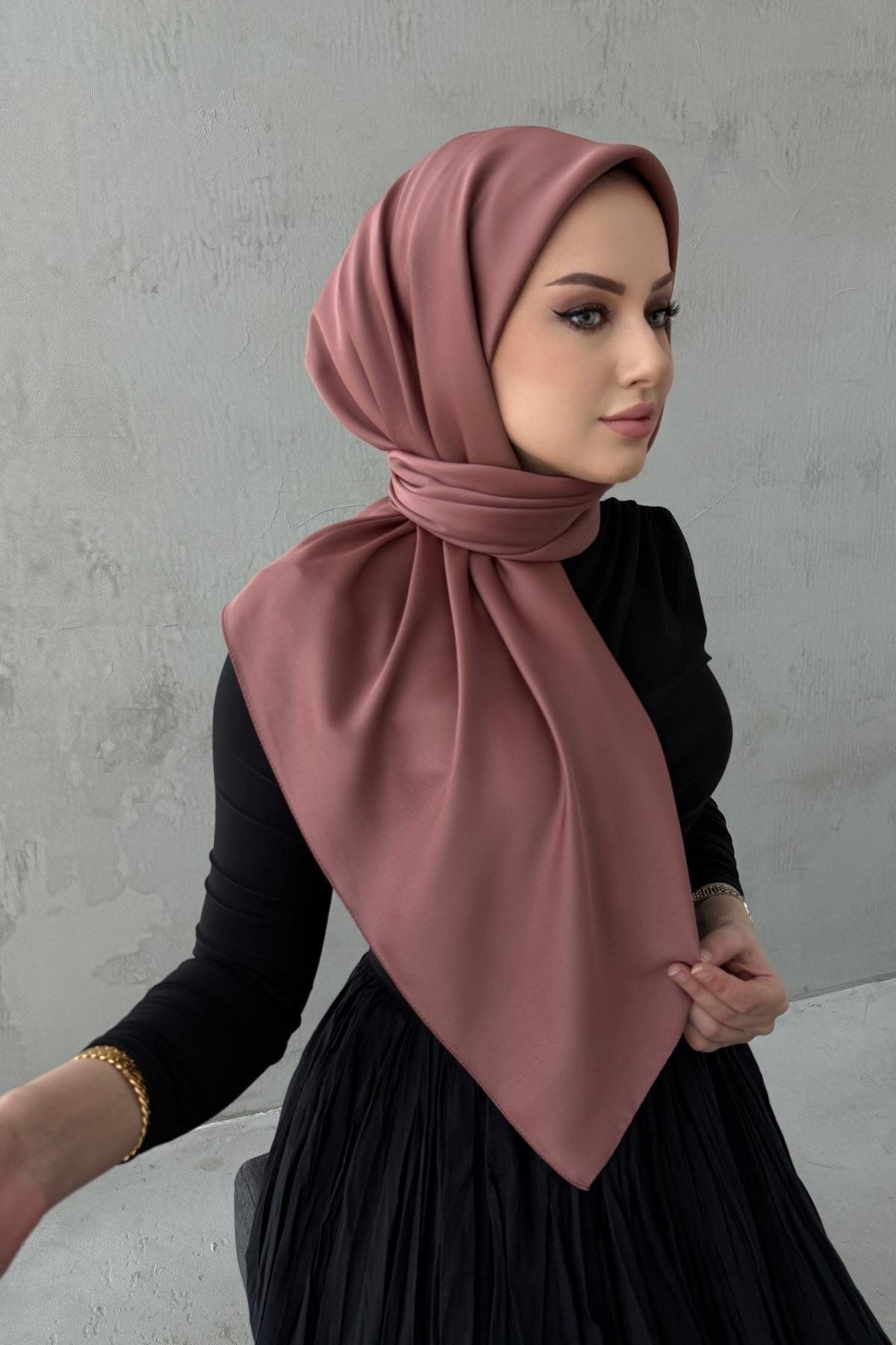 Byedauzunlar Gül Kurusu Arla Kumlu İpek ŞalEşarp