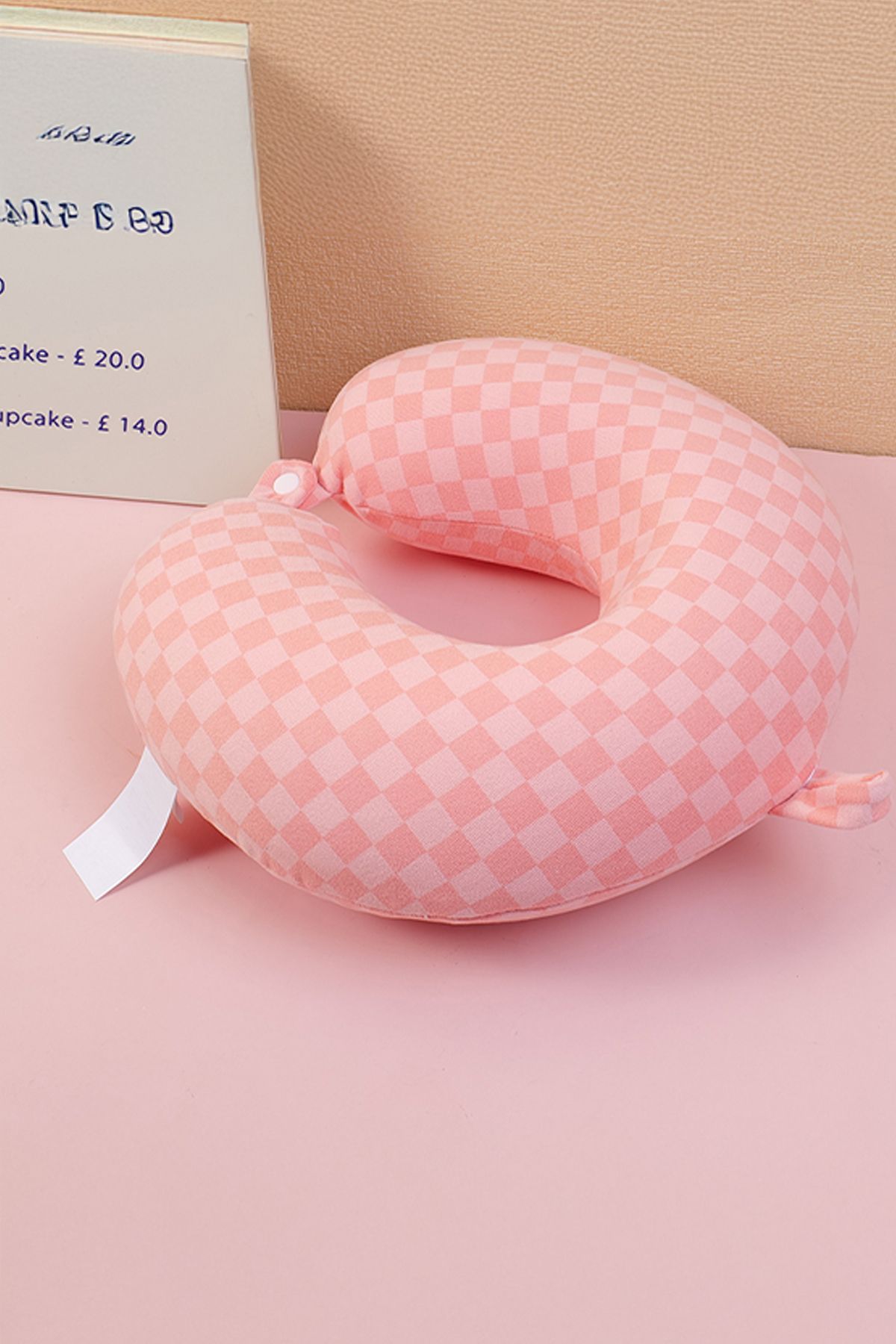 YOYOSO-Mosaic Shaped Memory Foam U Type Pillow Pink 3