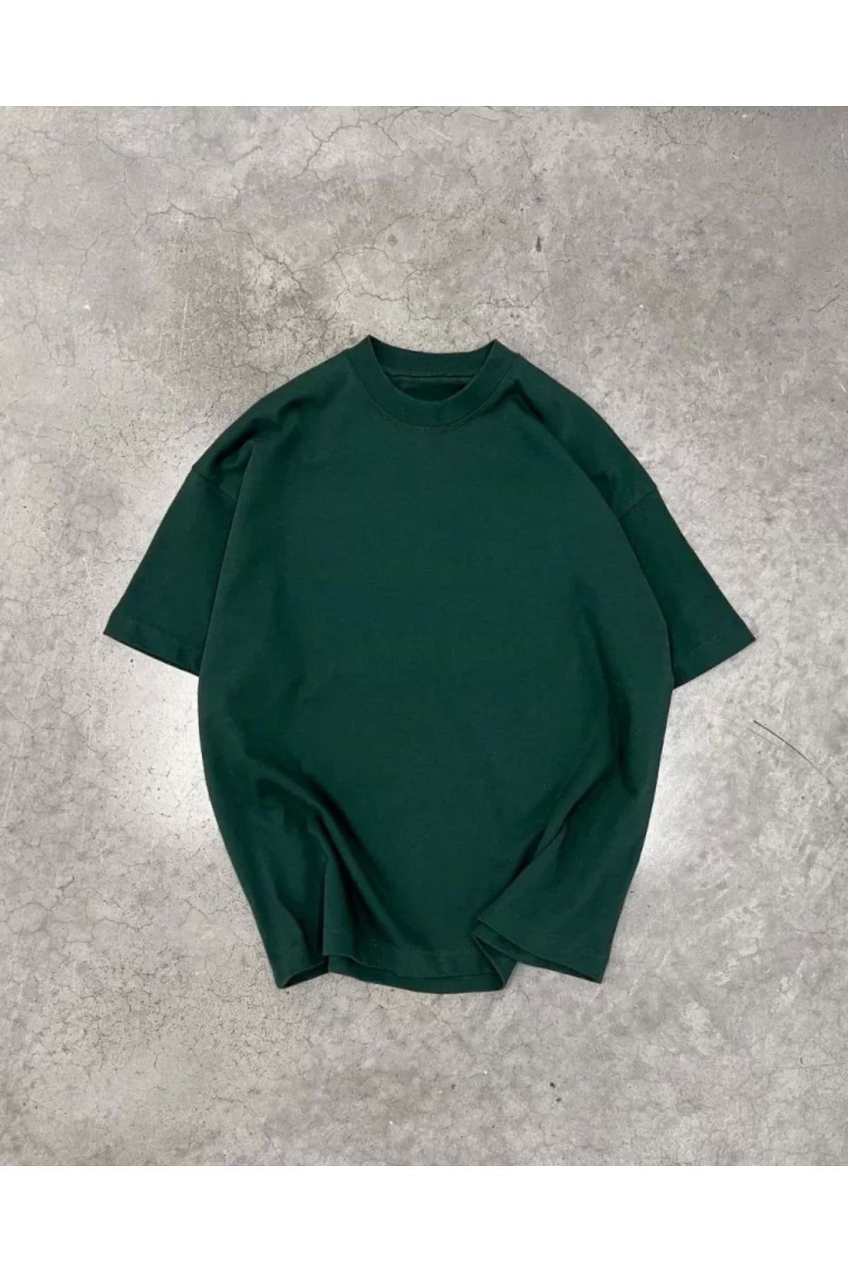 nedo7 Unisex Basic Bisiklet Yaka Oversize T-Shirt - Haki