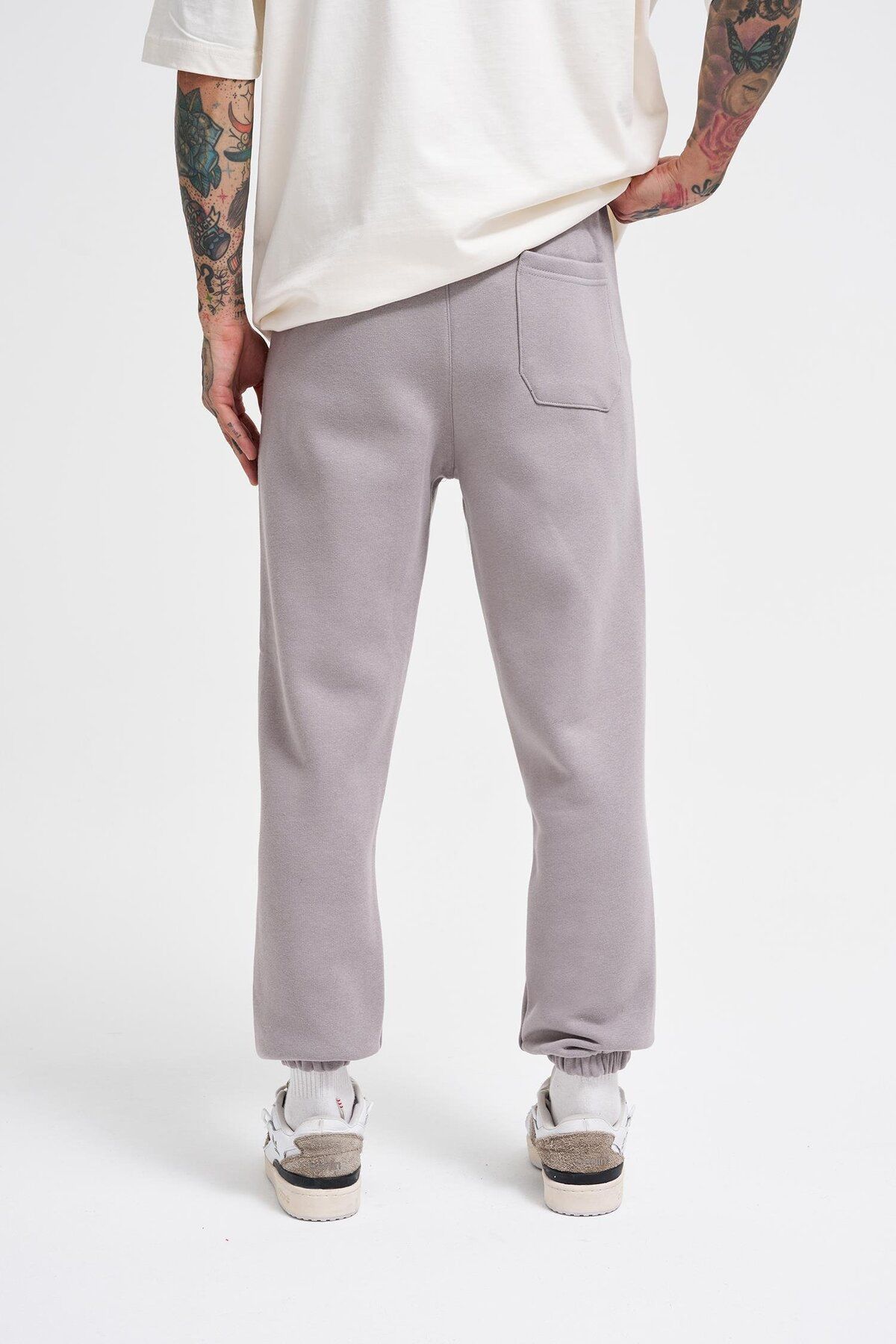 Machinist-Regular 3 Thread Raised Ice Gray 3 Pocket Sweatpants with Elastic Waist and Legs 5
