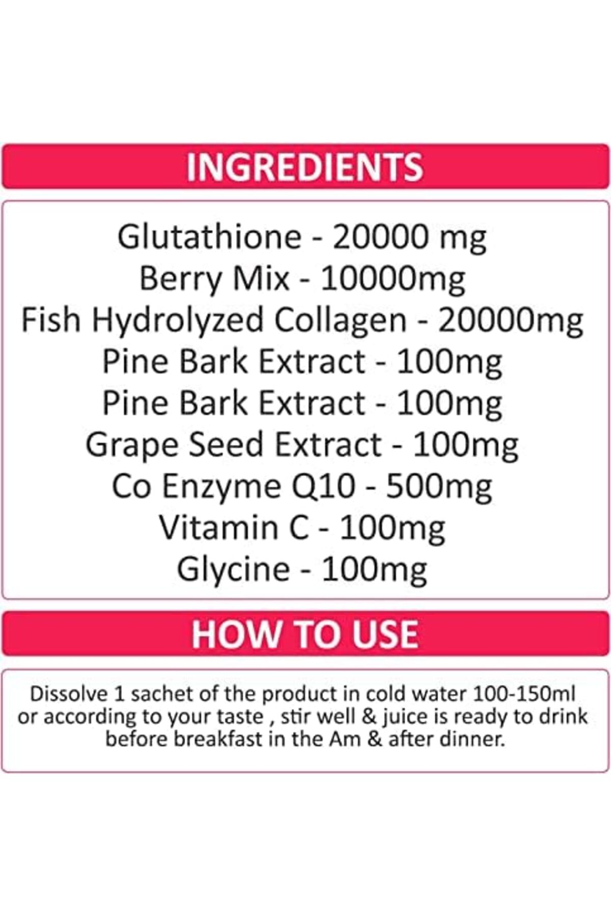 GLUTA MAXX Gluta Berry Glutathione and Collagen 200,000mg Fast Acting 2  Packets Nourishmen Marine Collagen Rich- Trendyol