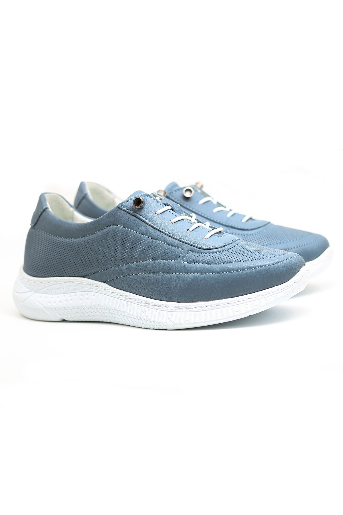 Levarno Viva Hakiki Deri Kadın Koyu Mavi Casual Sneaker Ayakkabı