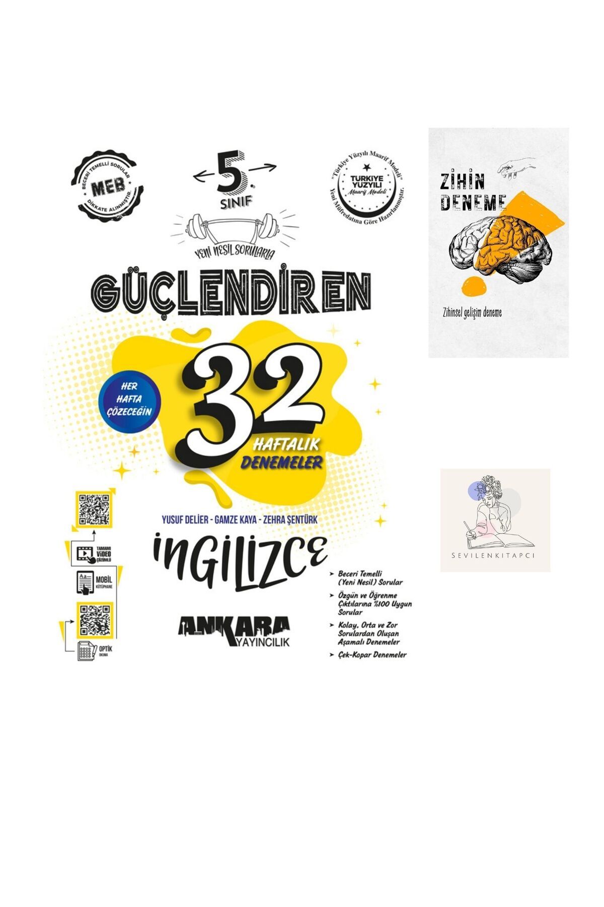 Ankara Yayıncılık ANKARA 5.SINIF GÜÇLENDİREN İNGİLİZCE 32 HAFTA DENEME-ZİHİNDENEME-KAR379