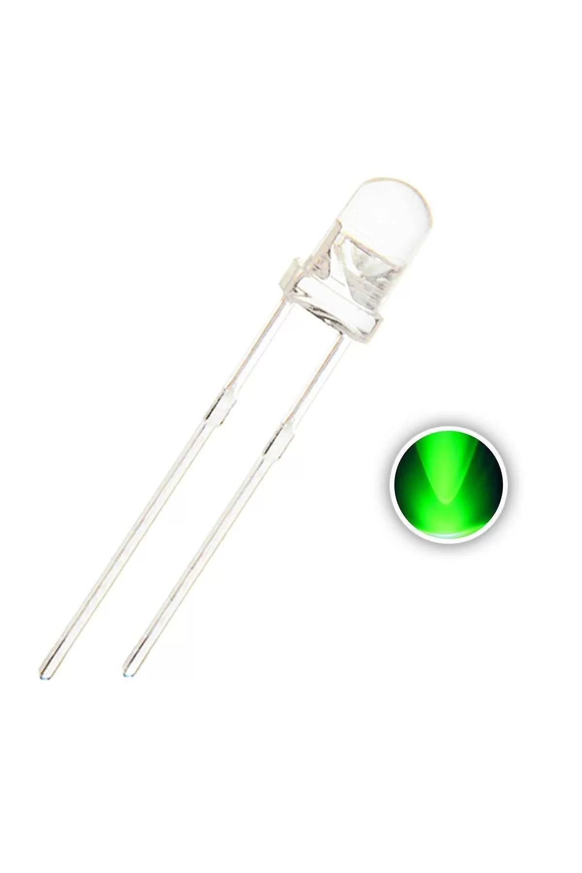 TIEE 3mm LED Şeffaf Yeşil