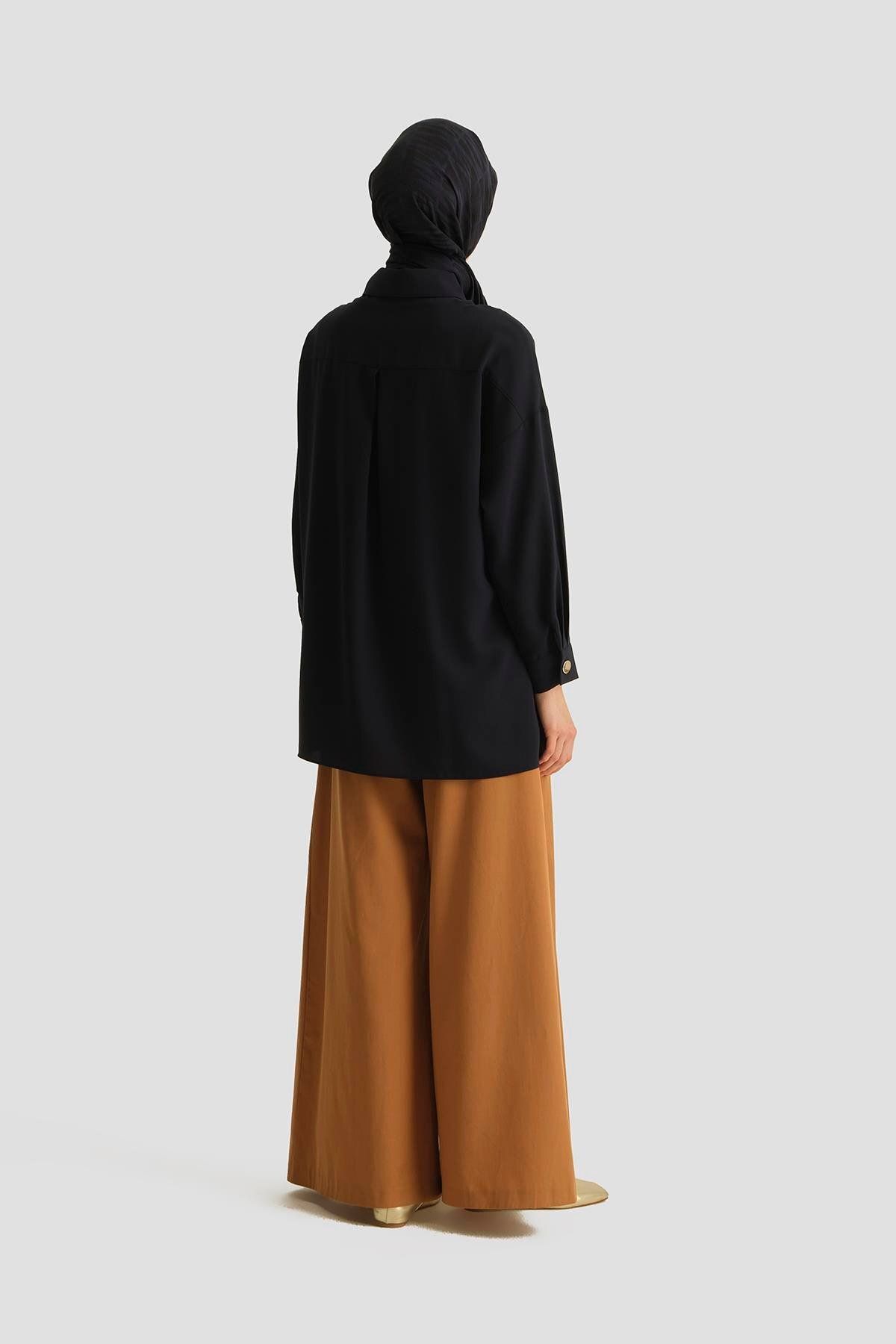 Armine-Metal Buttoned Front Shirt 25Yh3000 Navy Blue 5