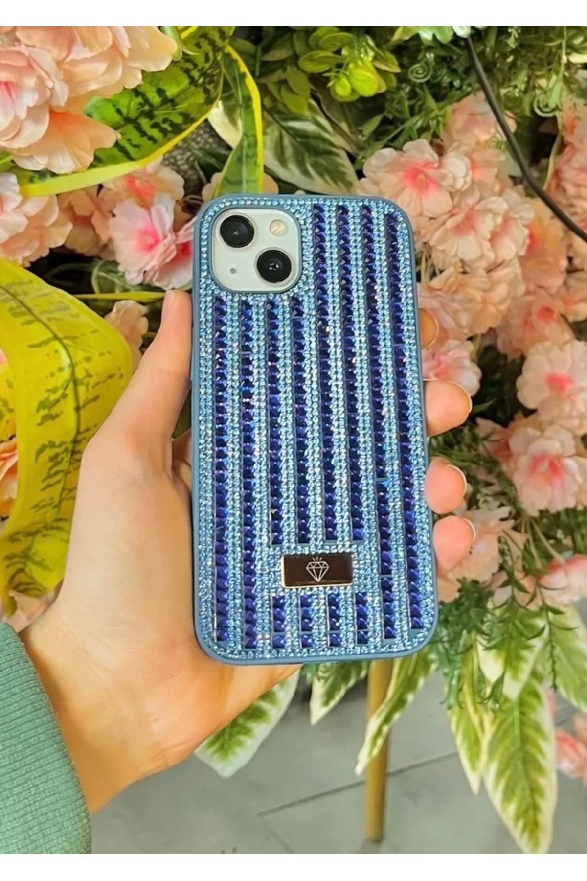Seres CASE İphone 13/14/15 Uyumlu Elmas Pırıltılı Taşlı Desenli Kılıf