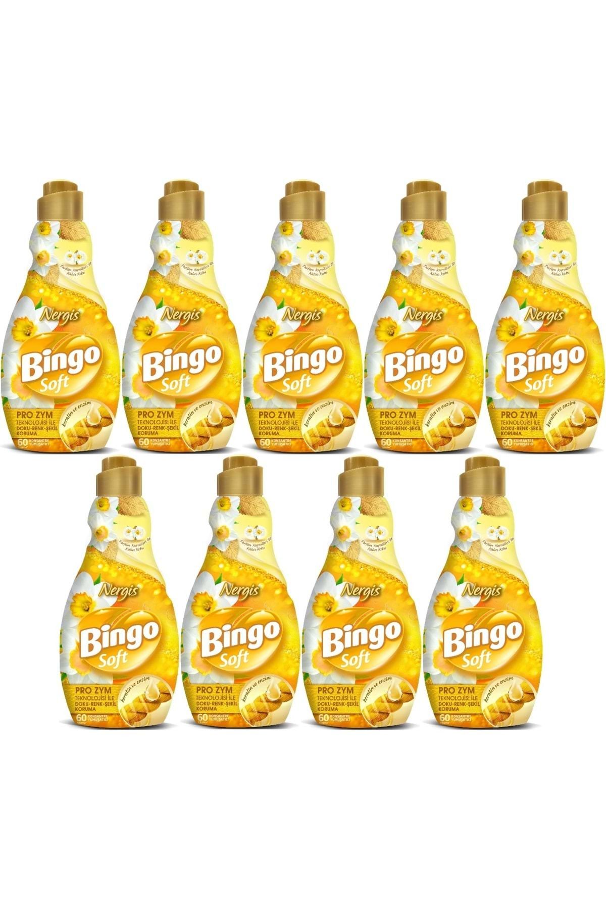 Bingo Soft Çamaşır Yumuşatıcı Konsantre 1440ML Nergis (9 Lu Set)