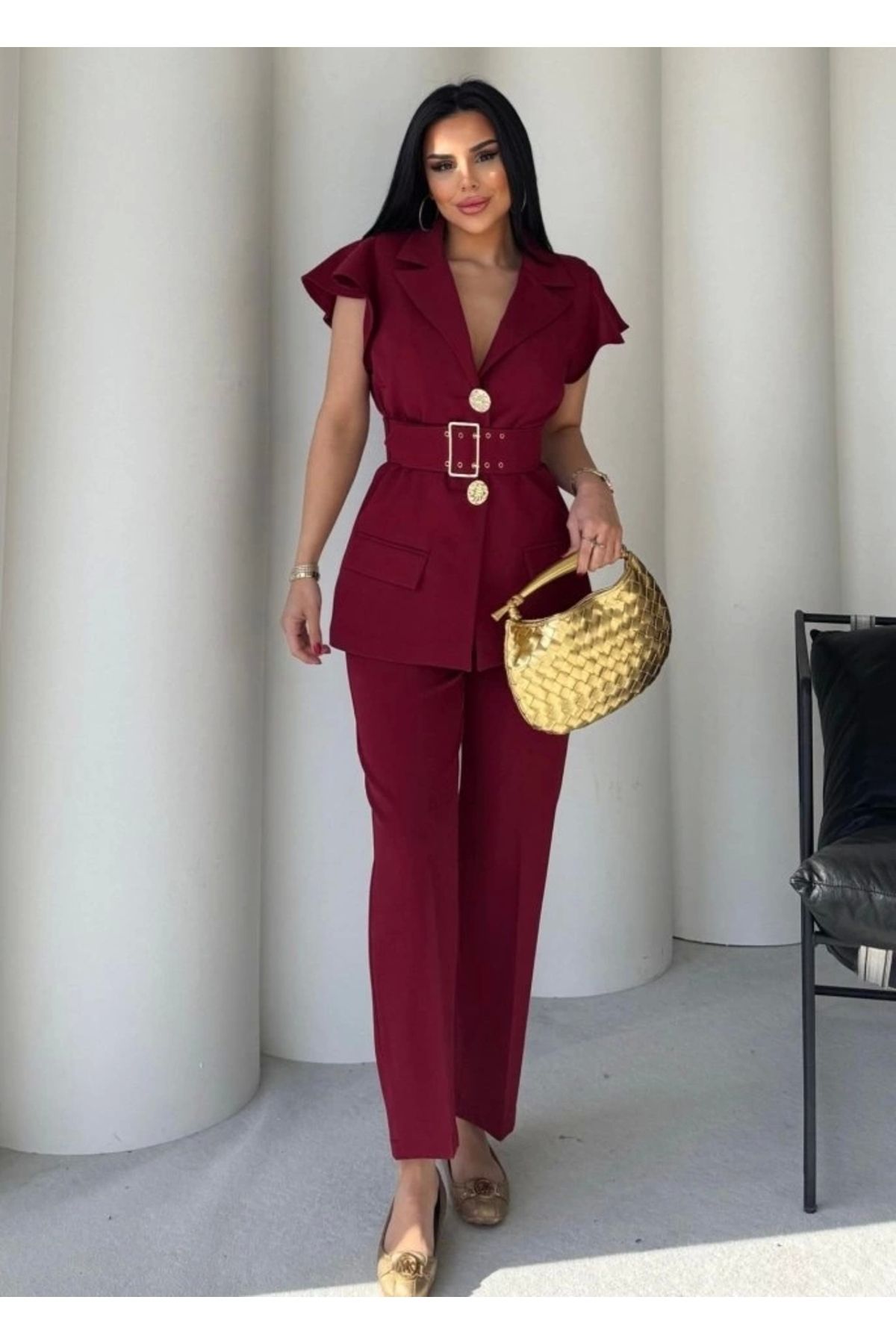 Butik Vatkalı Yelek Pantolon İkili Takım