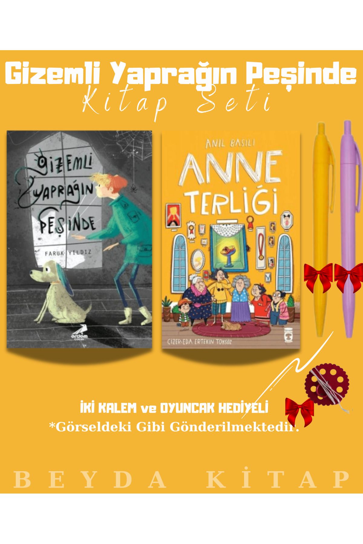 Erdem Yayınları Gizemli Yaprağın Peşinde - Anne Terliği - Kalem ve Oyuncak Hediyeli Kitap Seti
