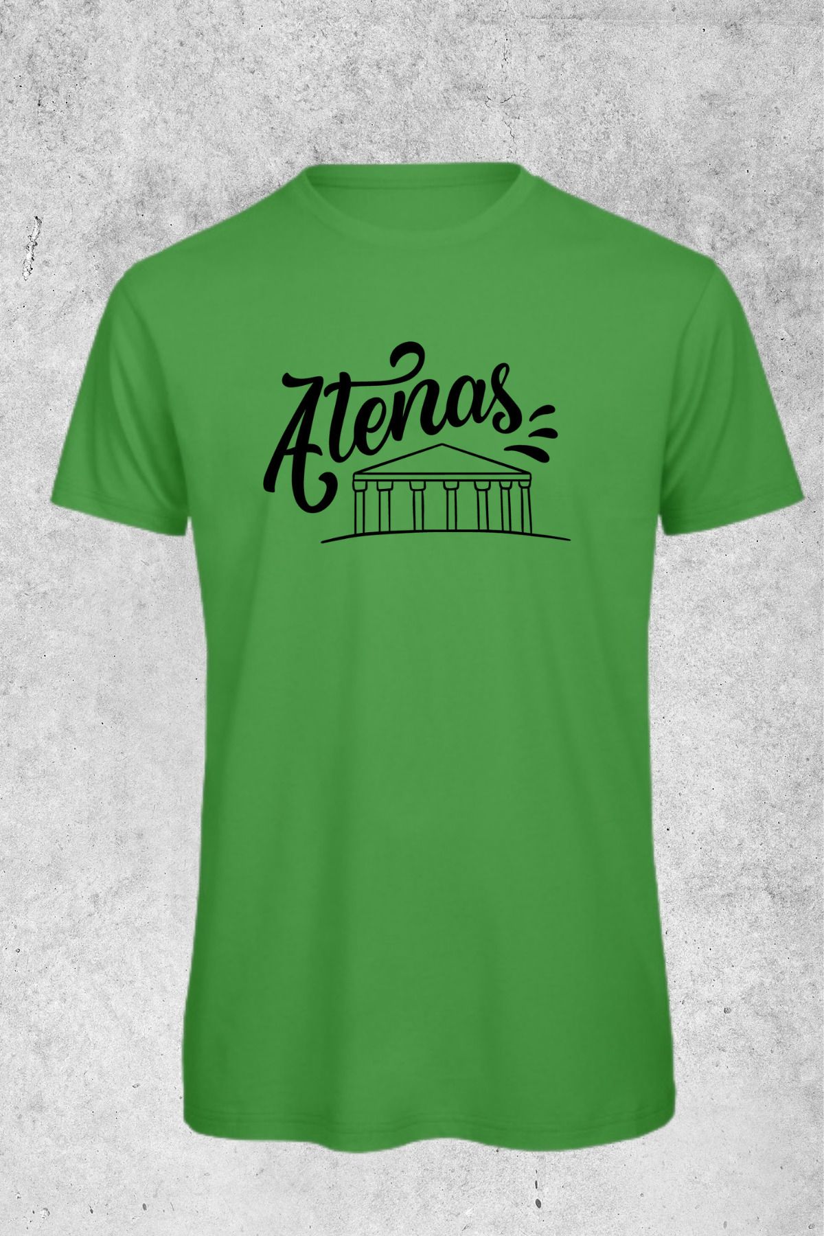 MOLICO Basic unisex sıfır yaka kısa kollu Athenas baskılı tshirt