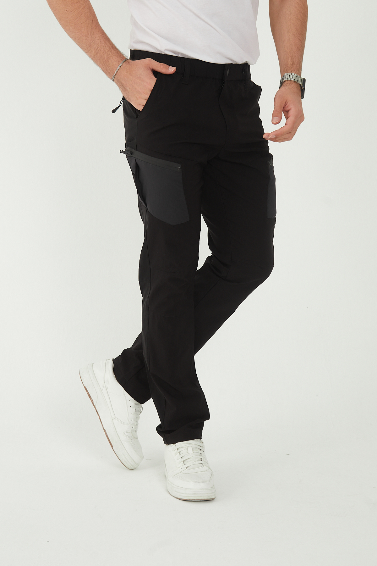 Camp Scoutland Camp530 Outdoor Tactical Su Iticili Likralı Yazlık Erkek Siyah-antrasit Taktik Pantolon