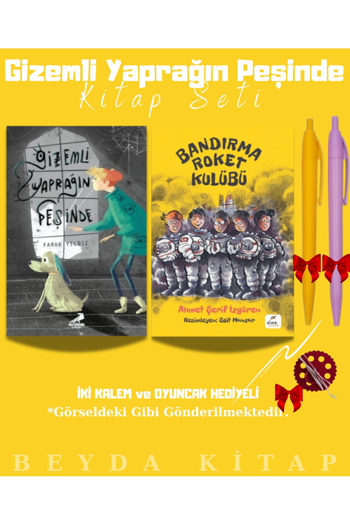 Erdem Yayınları Gizemli Yaprağın Peşinde - Bandırma Roket Kulübü - Kalem ve Oyuncak Hediyeli Kitap Seti