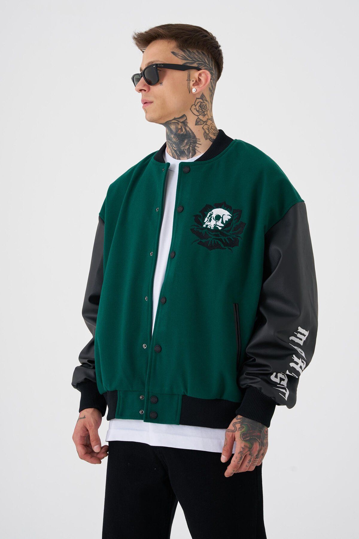 Machinist Erkek Go To War Oversize Yeşil Bomber Ceket
